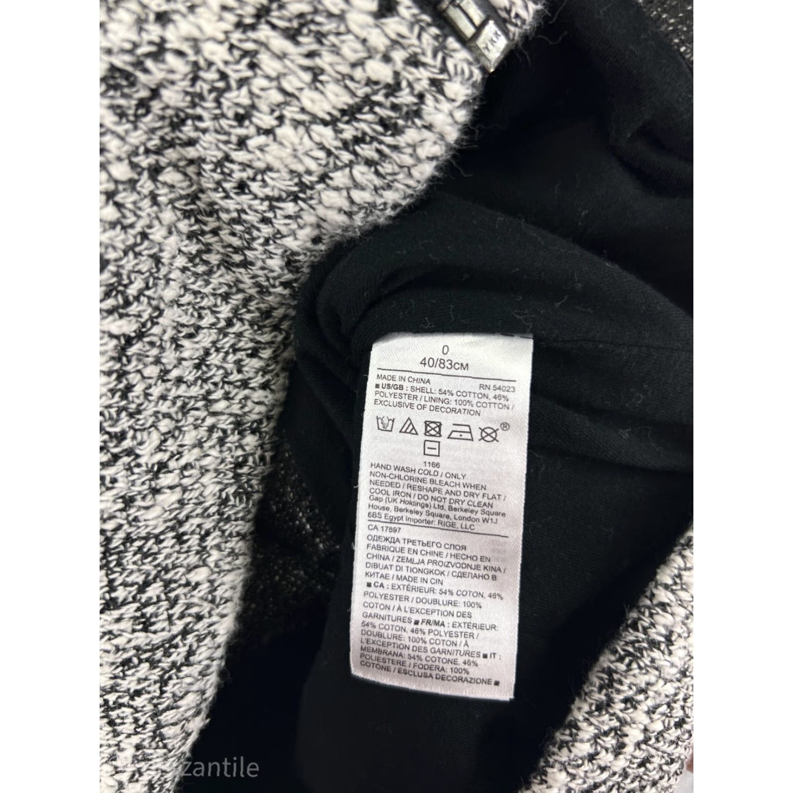 Banana Republic Banana Republic Jacket Women 0 White Black Asymmetric Full Zip Cotton Crop Treny Womens Size XS / US 0-2 / IT 36-38 - 4 Thumbnail