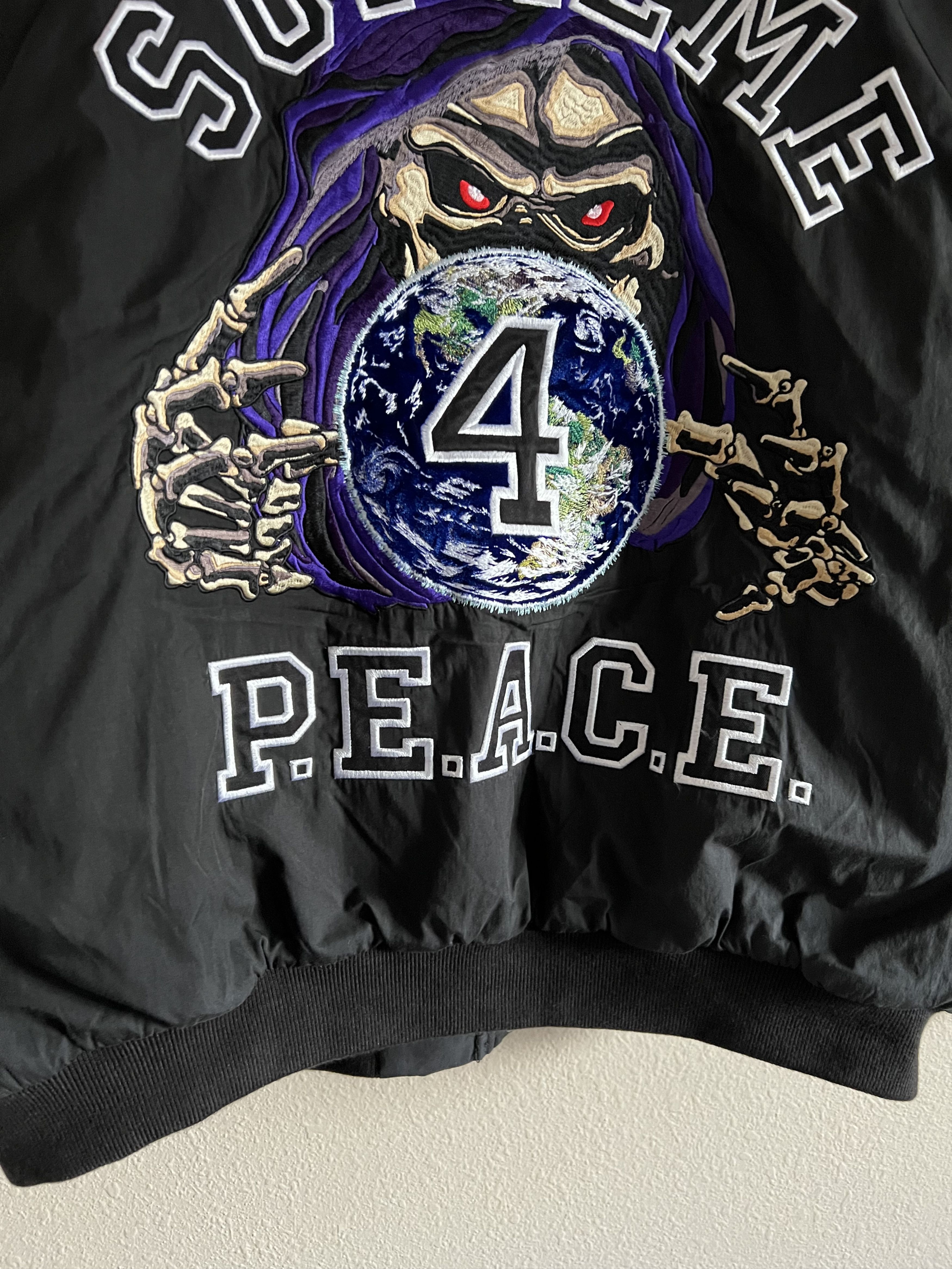 超レア】 Supreme PeaceEmbroideredWorkJacket Black