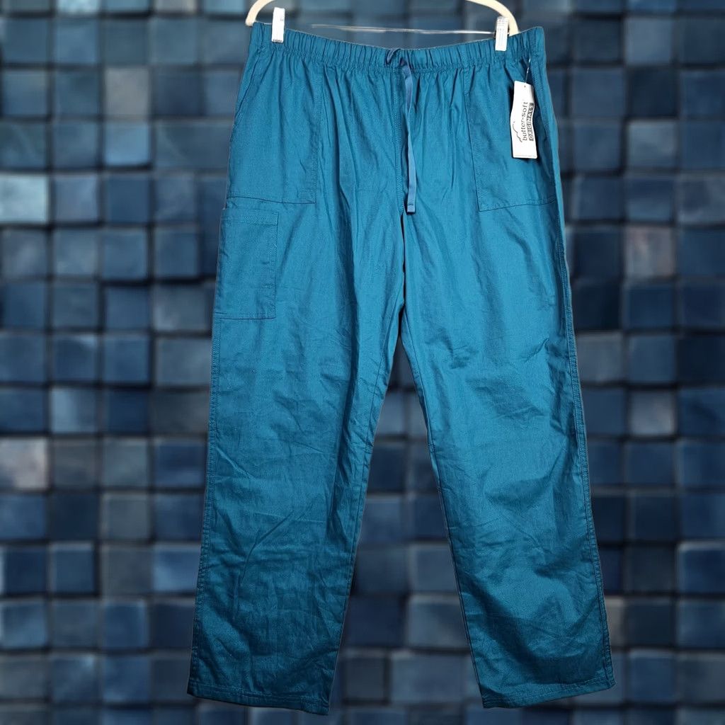 Vintage Butter-soft Originals Women's Turquoise Blue Uniforms Scrub Pants XL NEW Size 40" / US 18 - 1 Thumbnail