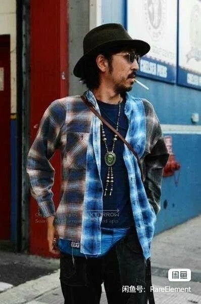 Takahiromiyashita The Soloist. vintage patchwork flannel long sleeve shirt. Size US XXL / EU 58 / 5 - 8 Thumbnail