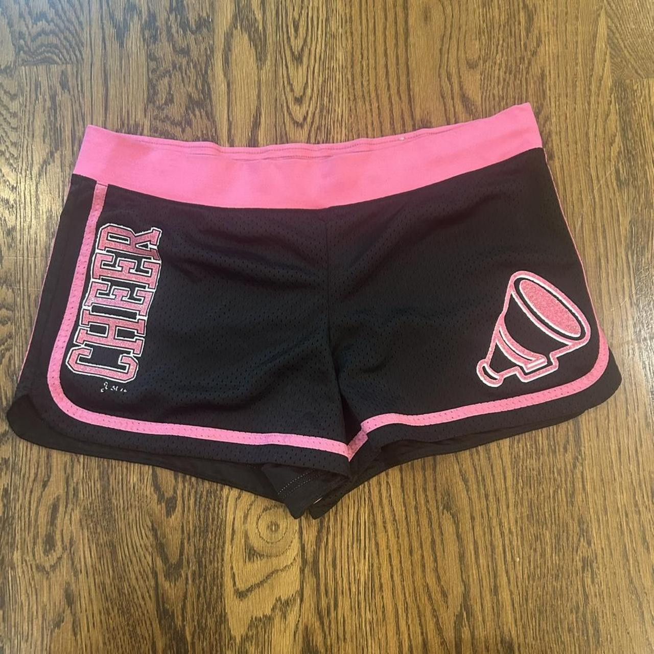 Other Justice Black Pink Glitter Cheer Shorts // Girls Size 18 Size 31" - 1 Thumbnail