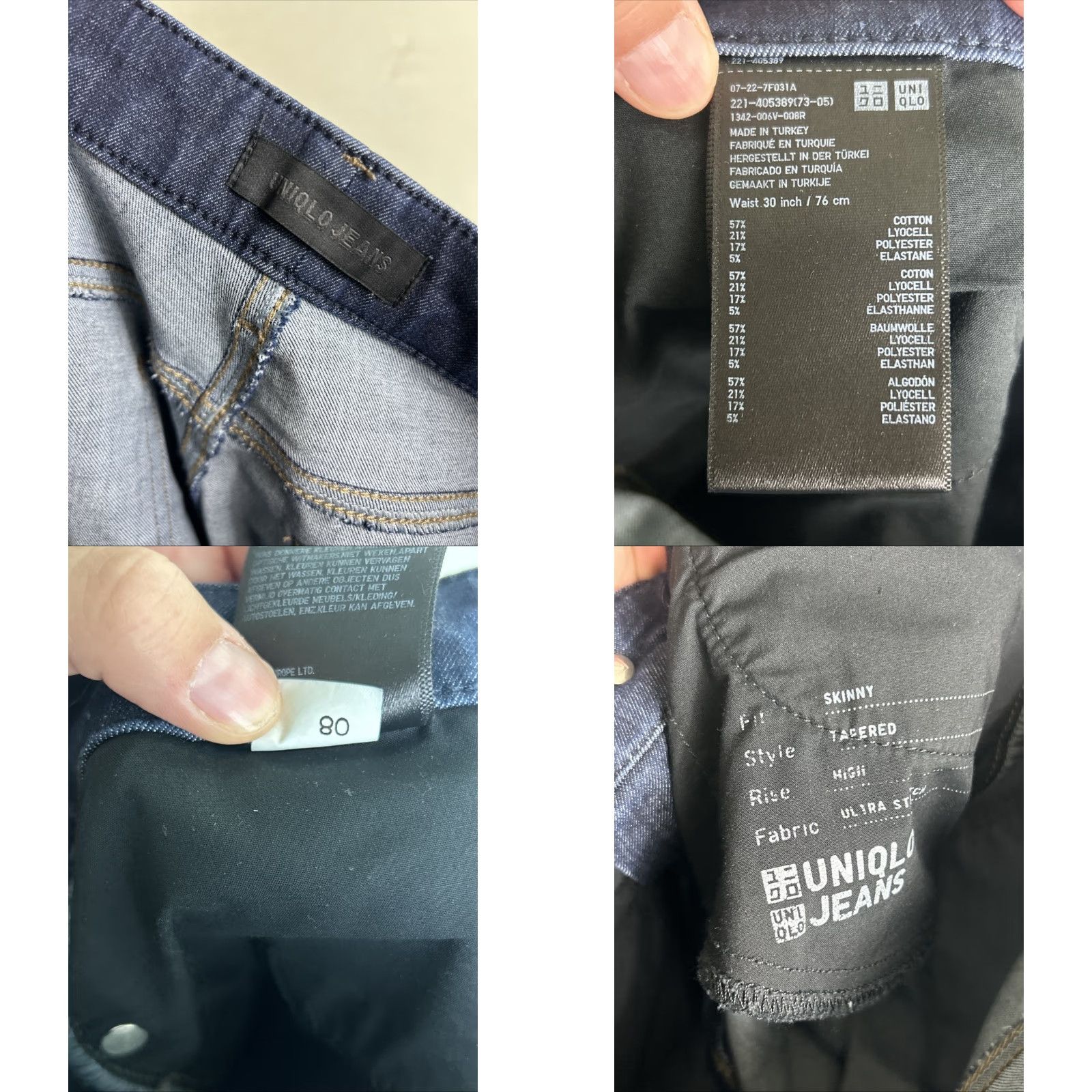 Uniqlo Uniqlo Jeans Dark Wash Slim 30x26 Jeans Men Slim Skinny Dark Blue 30 26 Mens Size US 30 / EU 46 - 9 Thumbnail