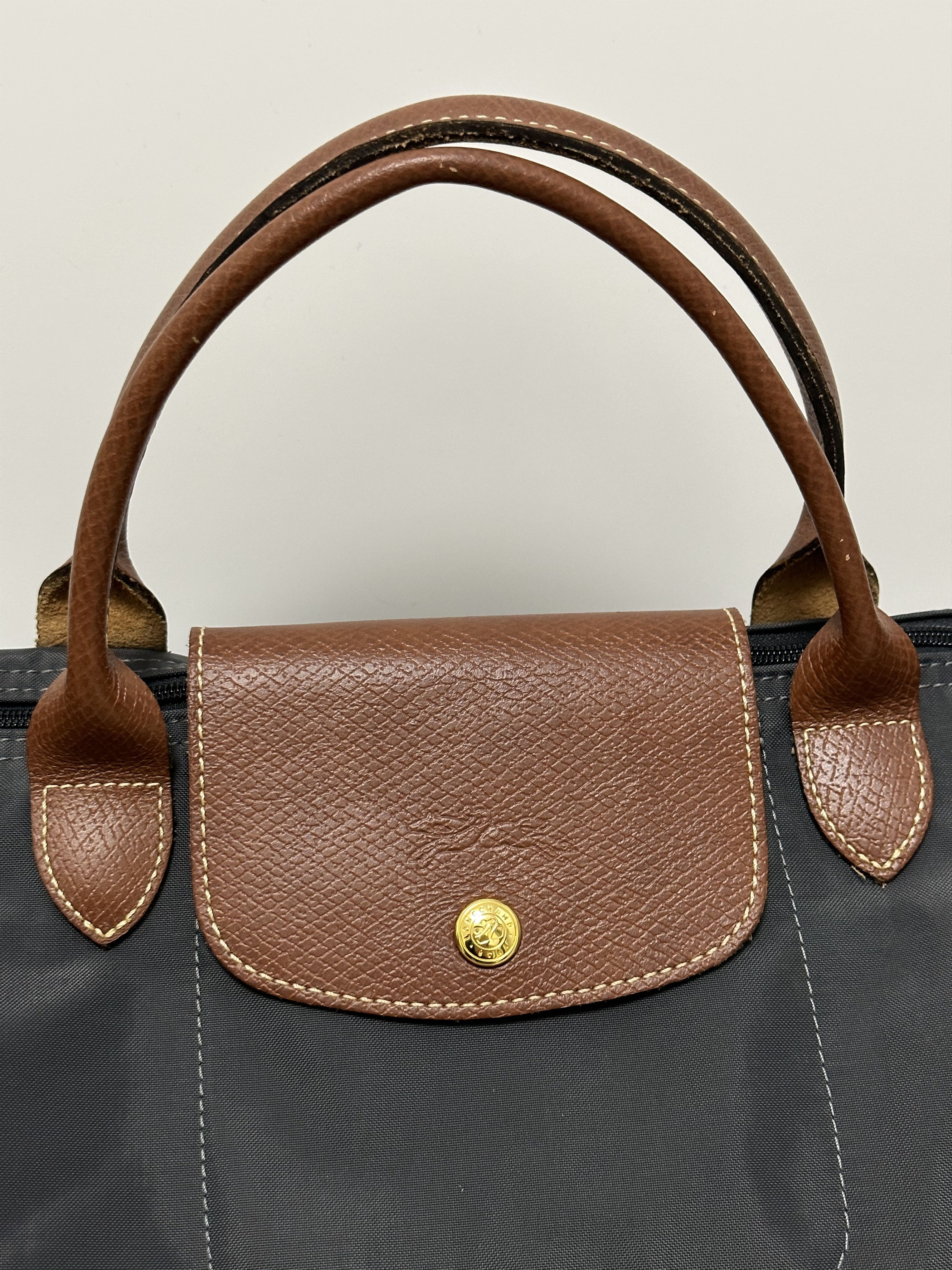 Longchamp Longchamp Le Pilage Gray Tote Bag Medium Size ONE SIZE - 6 Thumbnail