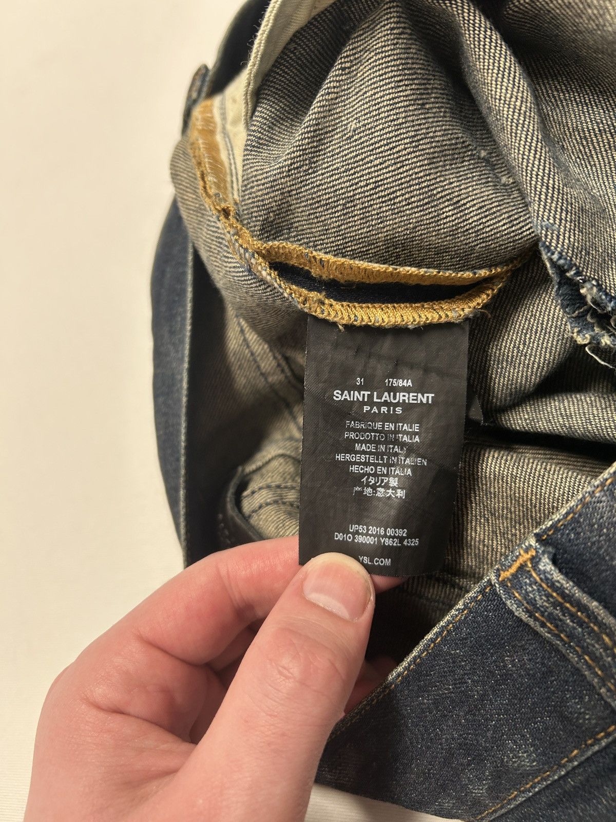 Saint Laurent Paris FW2015 D02 Indigo Denim Size US 31 - 6 Thumbnail