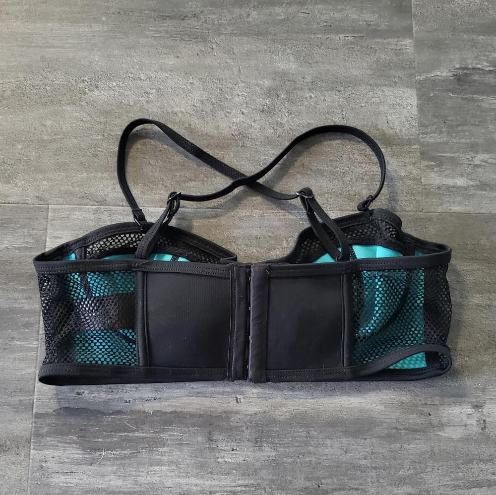 Kendall And Kylie Black Neoprene K&K Mesh Bustier Bikini Top Size ONE SIZE - 2 Thumbnail