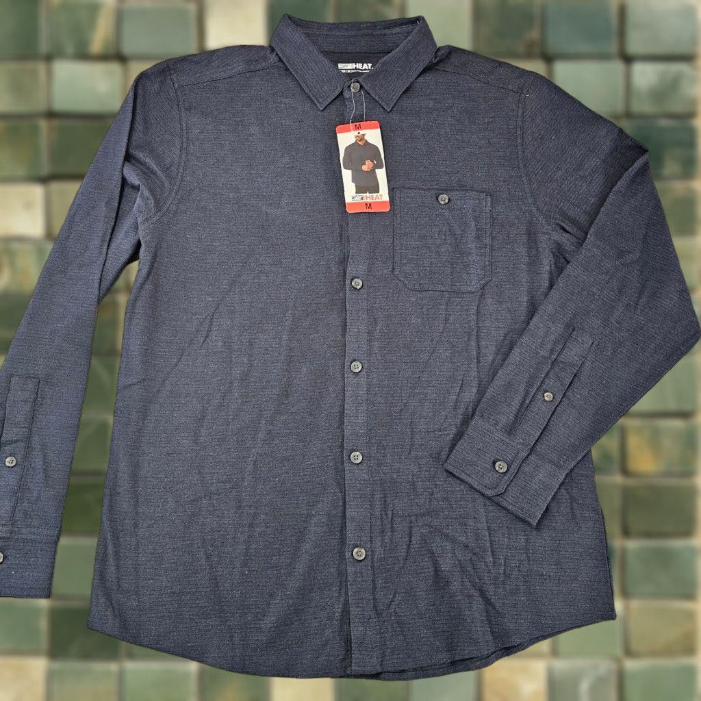 Lands' End Lands' End 32 Degrees Flannel Shirt Mens M Blue Cotton Blend Lightweight Regular Button-Up Size US M / EU 48-50 / 2 - 1 Thumbnail
