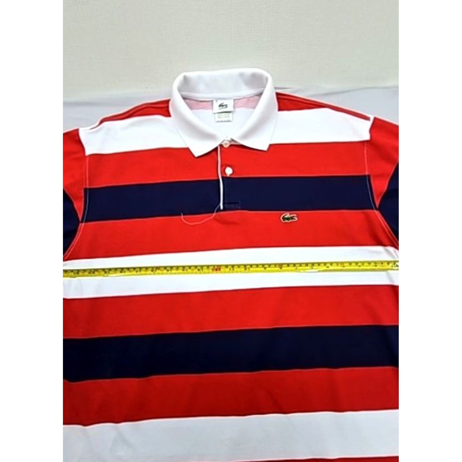 Lacoste Lacoste Polo Shirt Polo Shirt Lacoste Men's Red White Navy Striped Short Sleeve Cotton XXL Size US XXL / EU 58 / 5 - 7 Thumbnail