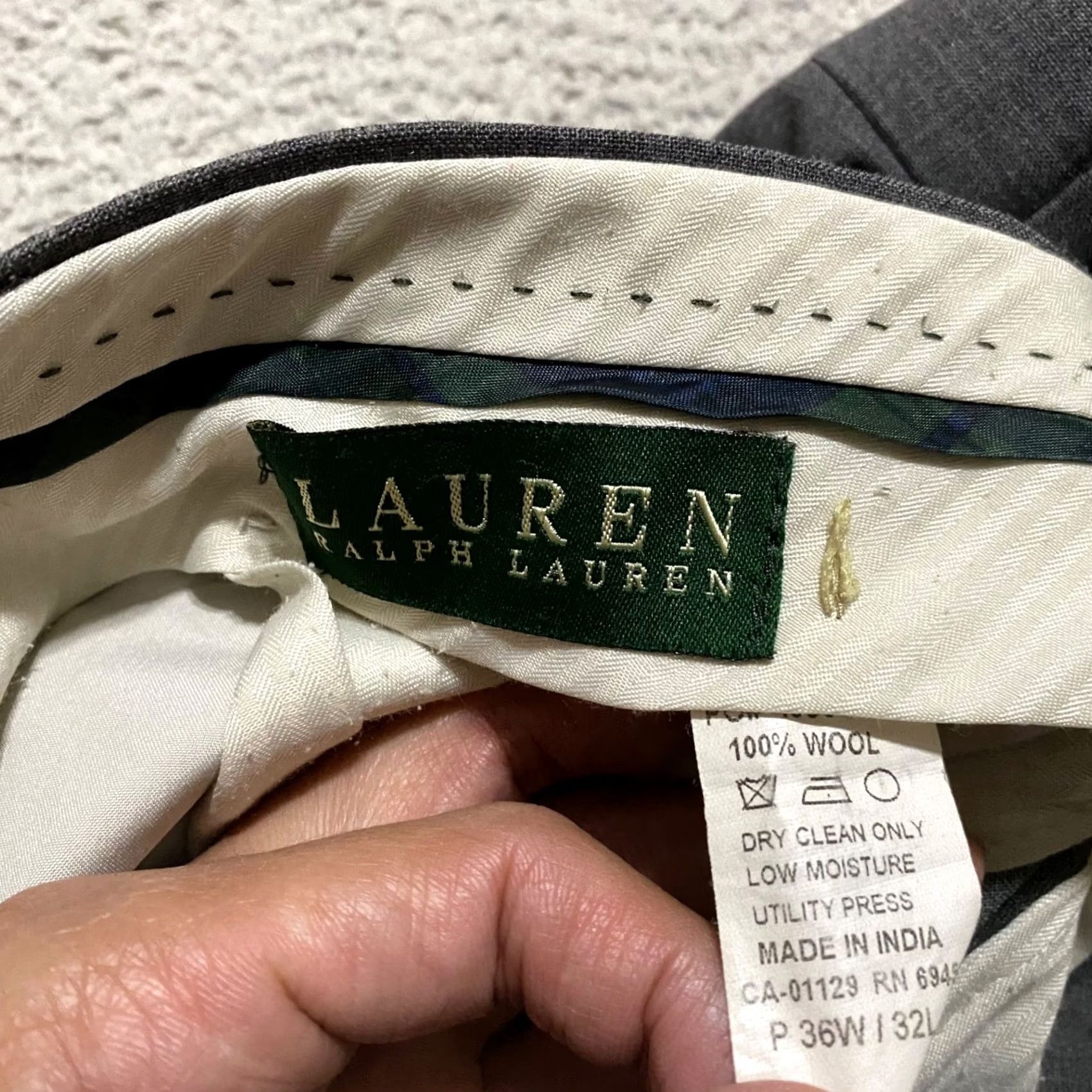 Ralph Lauren Lauren Ralph Lauren Mens Dress Pants Gray Pleated Wool Business 36x32 Straight Fit Size US 36 / EU 52 - 3 Thumbnail