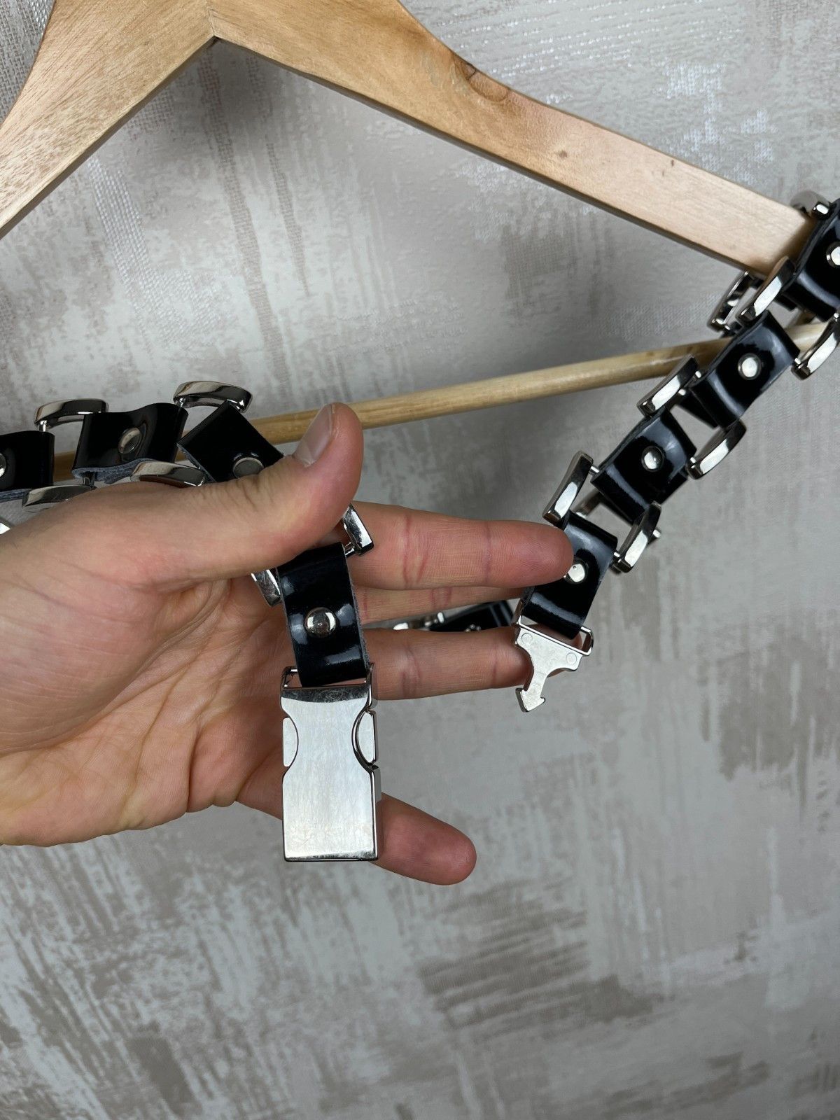 Other Avant Garde Polished Leather Rock Metal Belt Punk Crust Size ONE SIZE - 6 Thumbnail