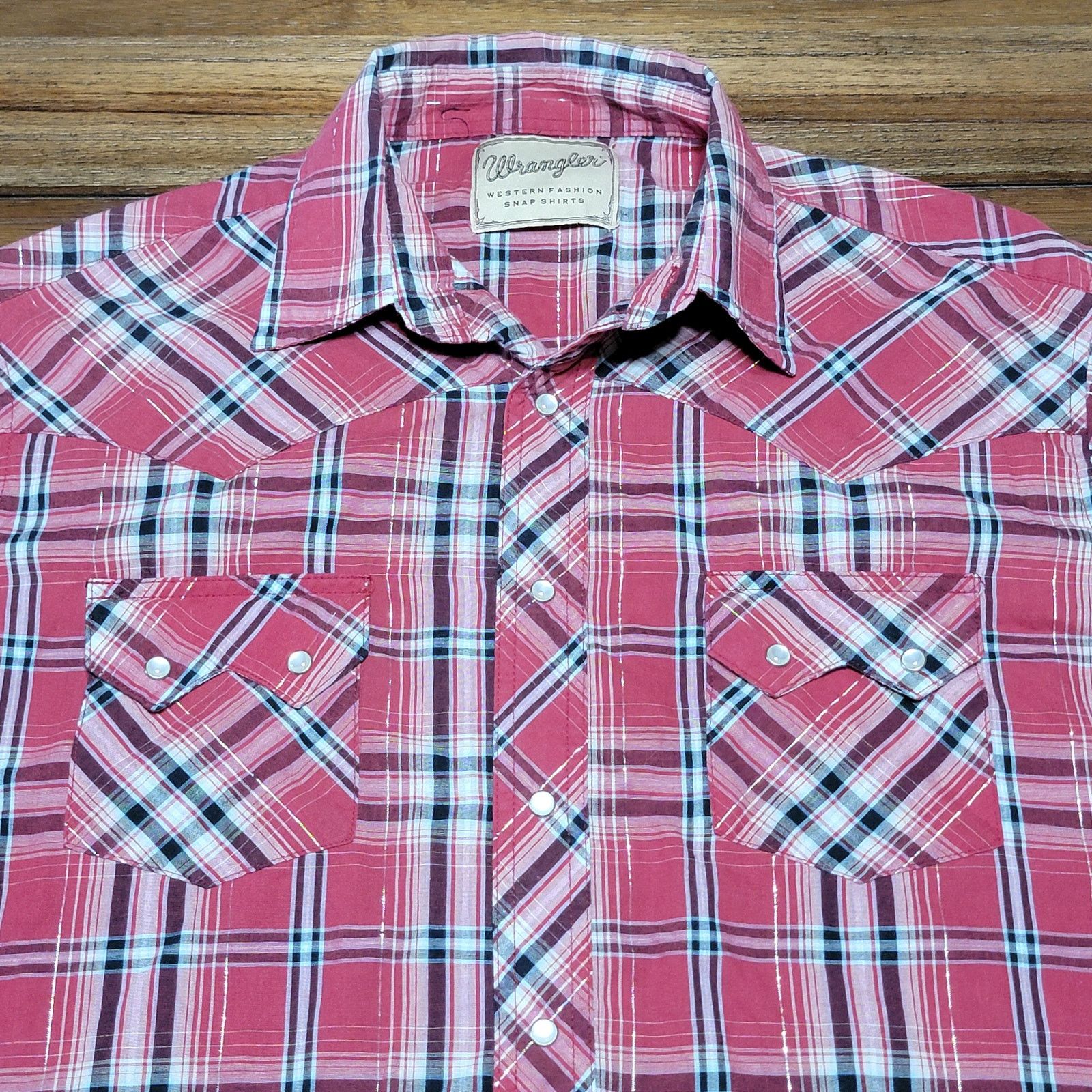 Wrangler Wrangler Red Plaid Western Shirt Pearl Snaps - Size 2XL Size US XXL / EU 58 / 5 - 2 Thumbnail