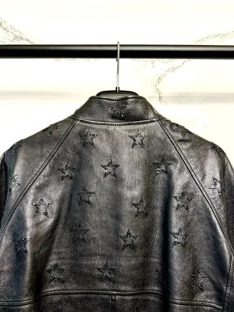 Saint Laurent Paris Sz 50 Saint Laurent Paris 15AW Star Pattern Leather Jacket Size US M / EU 48-50 / 2 - 4 Thumbnail