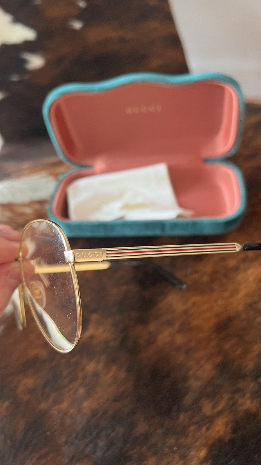 Gucci Gucci GG0138S gold aviator sunglasses Size ONE SIZE - 6 Thumbnail