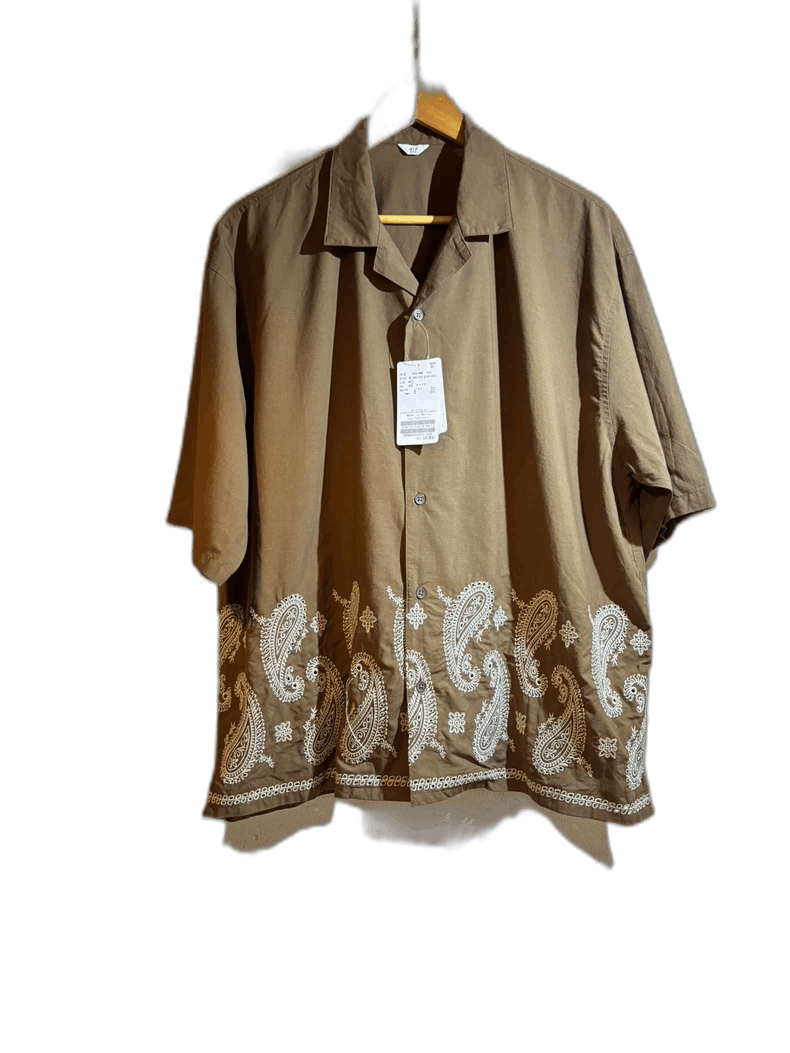 Bode edifice brown short sleeve shirt Size US L / EU 52-54 / 3 - 1 Thumbnail