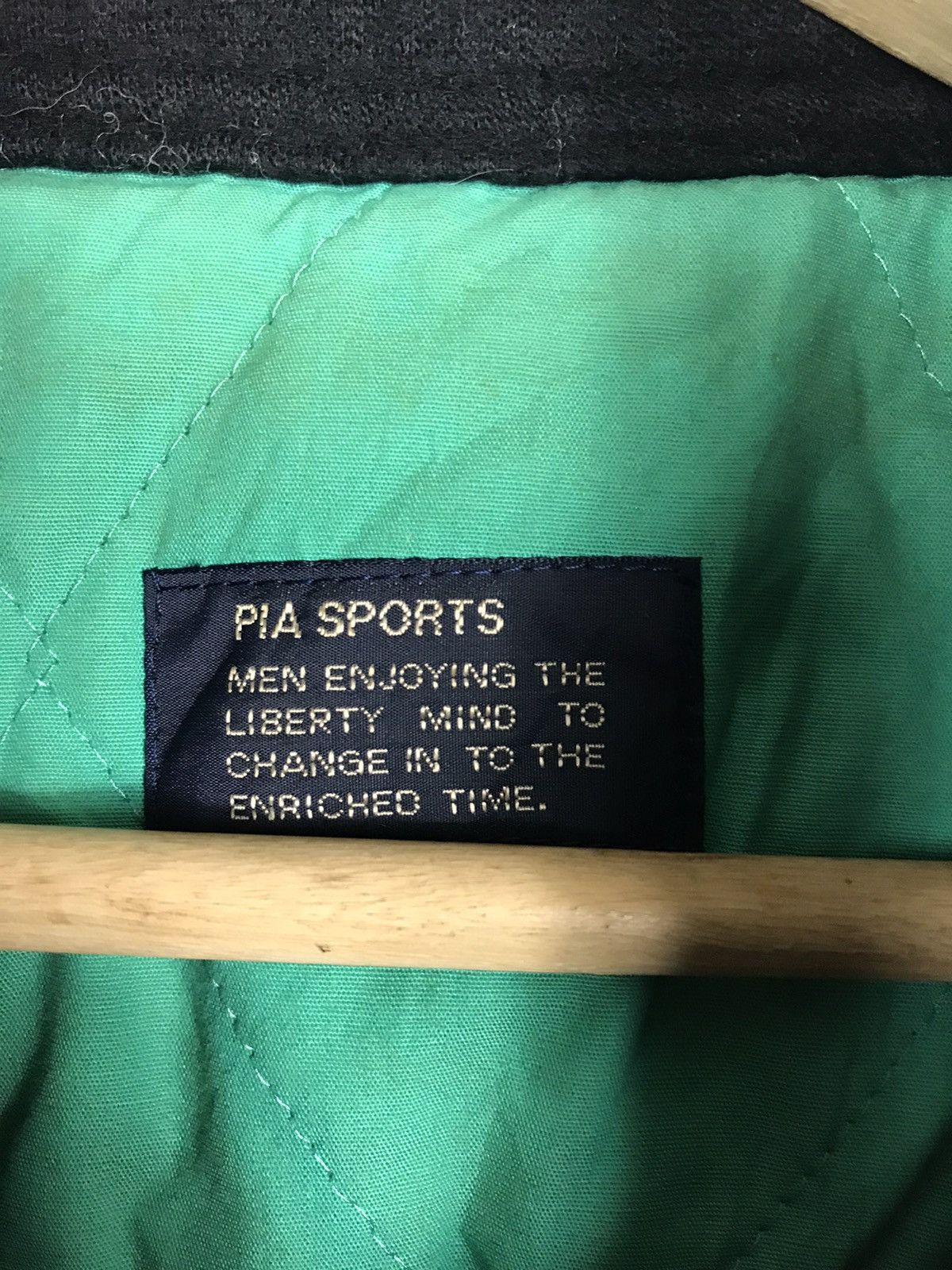 Japanese Brand × Vintage Vintage Pia Sports Black Nylon Wool Bomber Jacket Size US XXL / EU 58 / 5 - 5 Thumbnail