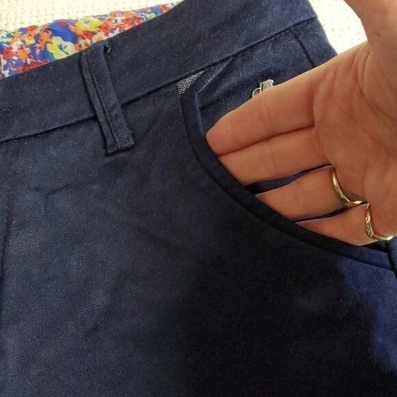 Designer 4Sixty5 Embellished Zippered Navy Blue Pocketed Sz 30x32 Pan Size 30" / US 8 / IT 44 - 4 Thumbnail