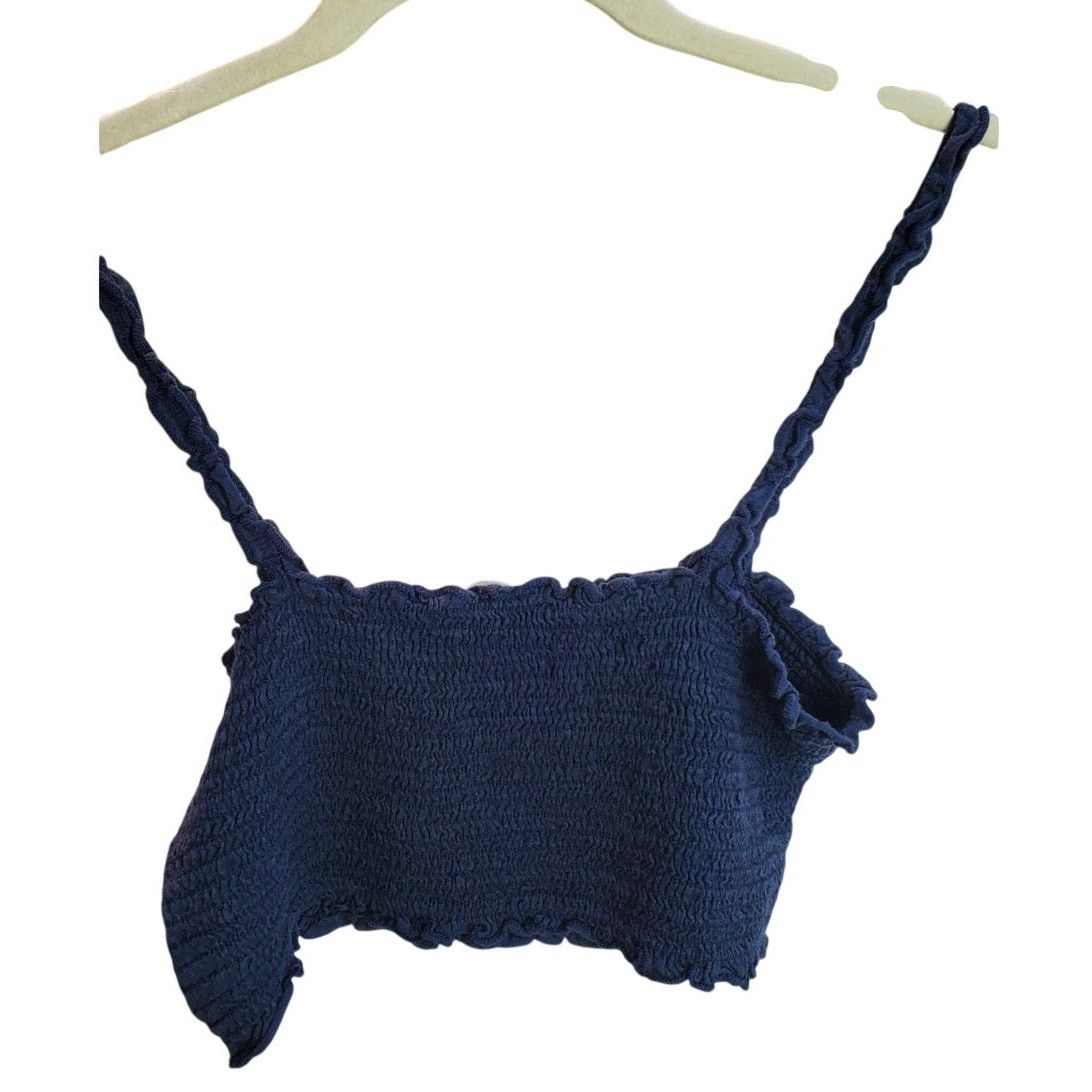 Other Emory Park Smocked Blue Crop Cami Top Large Size L / US 10 / IT 46 - 2 Thumbnail