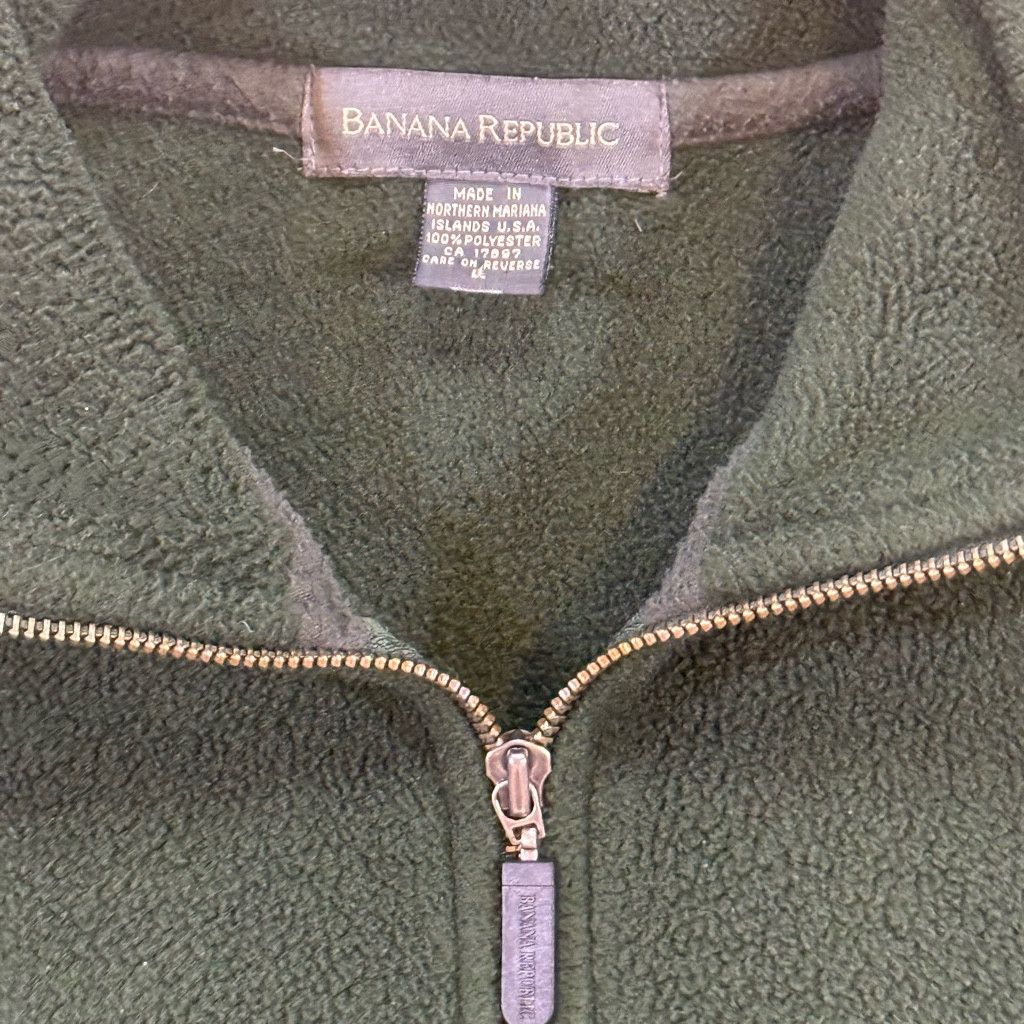 Banana Republic Banana Republic Green Fleece Quarter Zip Men’s L Vintage Size US L / EU 52-54 / 3 - 9 Thumbnail