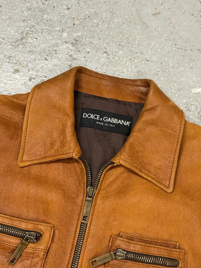 Dolce & Gabbana 2000s Dolce & Gabbana Brown Multi Pockets Leather Jacket Size US M / EU 48-50 / 2 - 5 Thumbnail