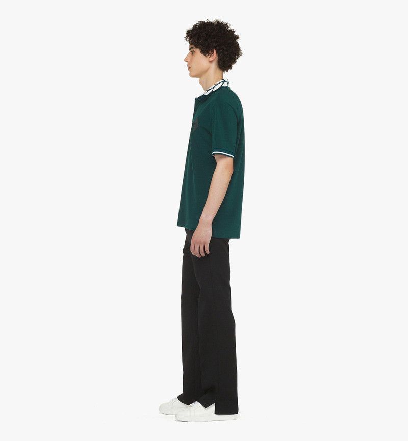 MCM o1mt1gz0126 Intarsia Laurel Piqué Polo Shirt in Green Size US S / EU 44-46 / 1 - 4 Thumbnail