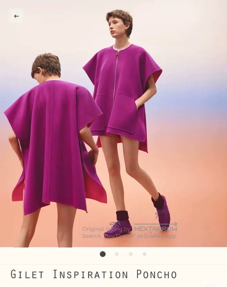 Hermes Hermes Purple and Peach Pink Double-Sided Cashmere Cloak C Size XS / US 0-2 / IT 36-38 - 9 Thumbnail