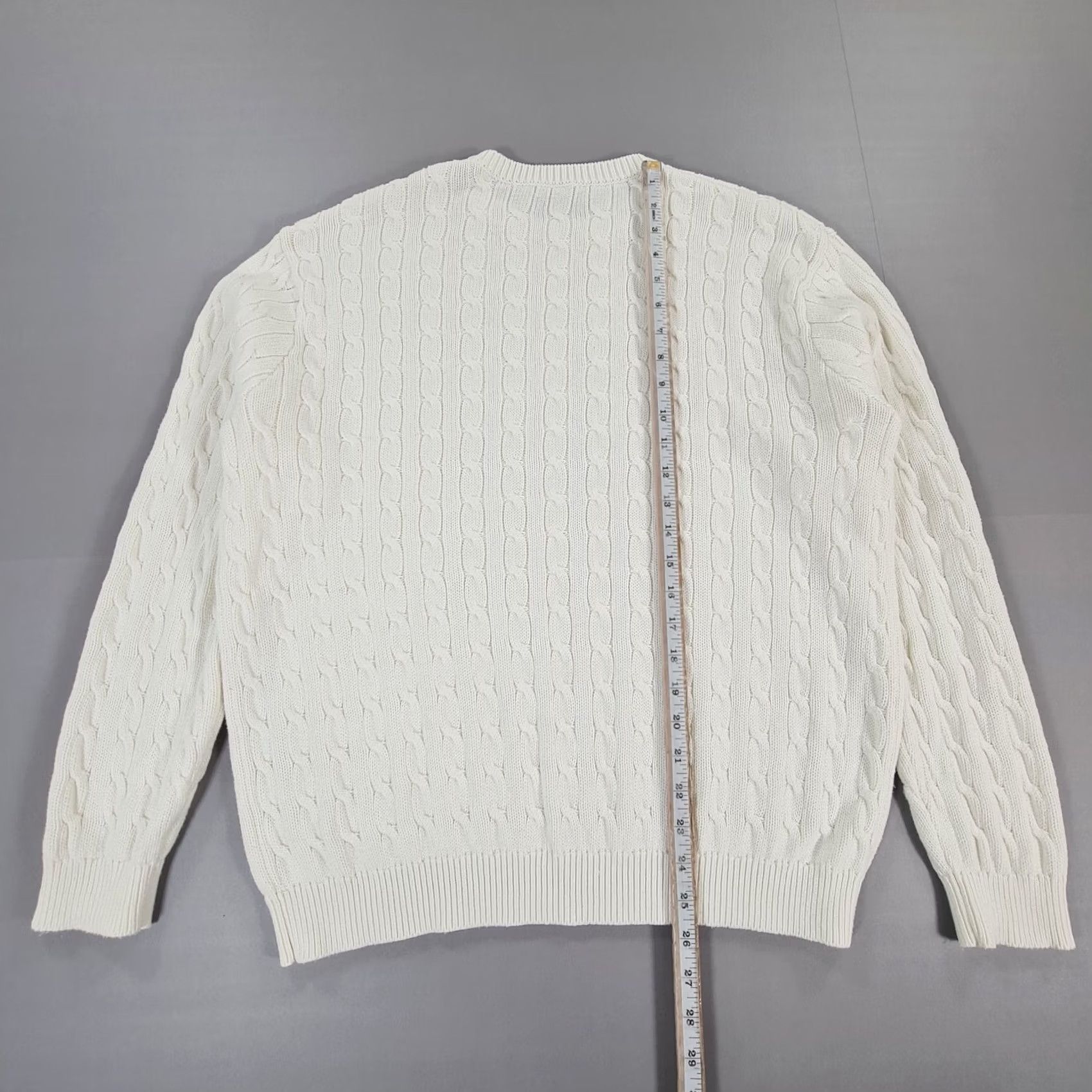 Brandy Melville VINTAGE Brandy Melville Jumper Womens One Size White Cable-Knit Cotton Blend Pullover Size ONE SIZE - 5 Thumbnail