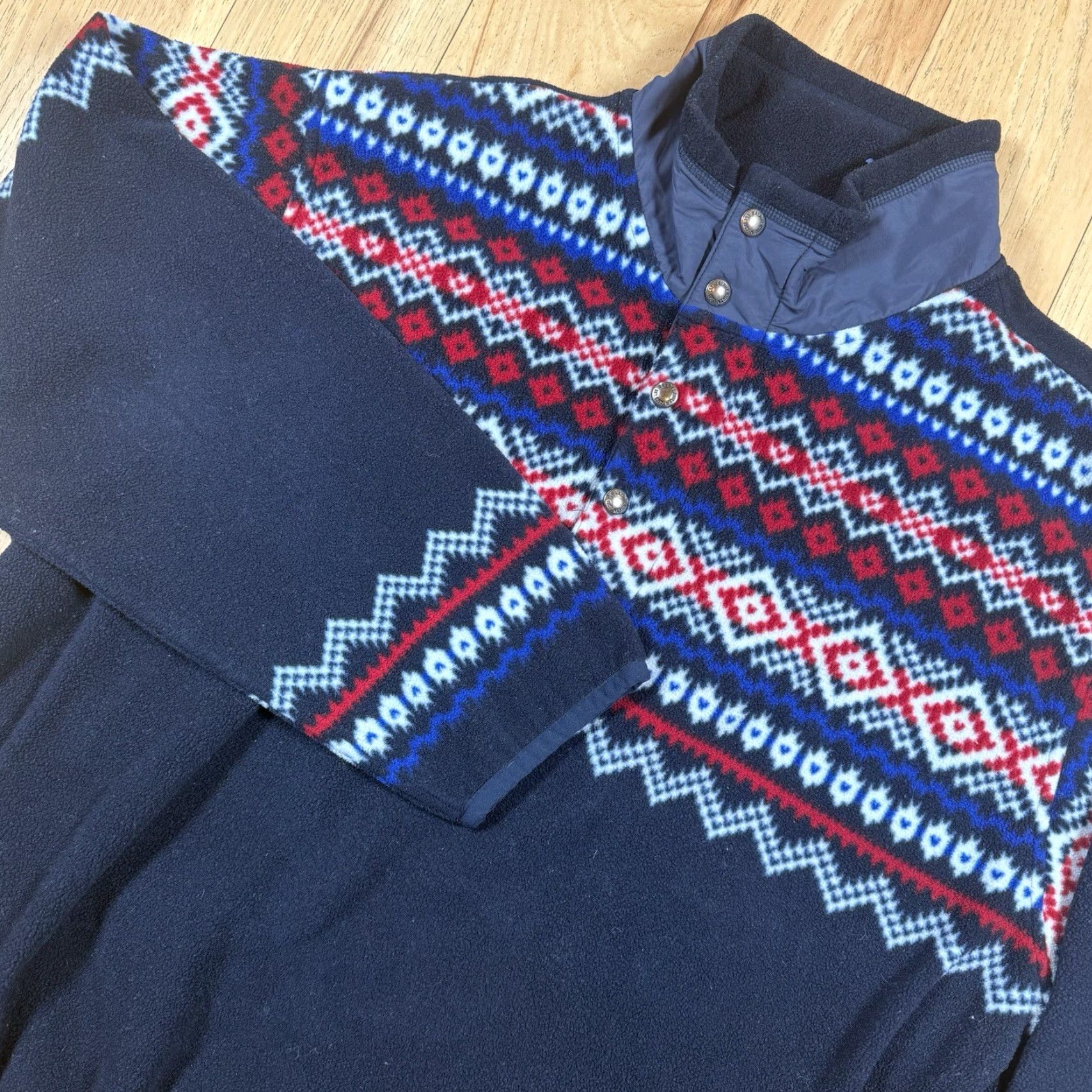 Ralph Lauren Ralph Lauren Polo Sweater Fleece Fair Isle 1/2 Button Zip Blue Mens 2XL Aztec Pullover Size US XXL / EU 58 / 5 - 2 Thumbnail