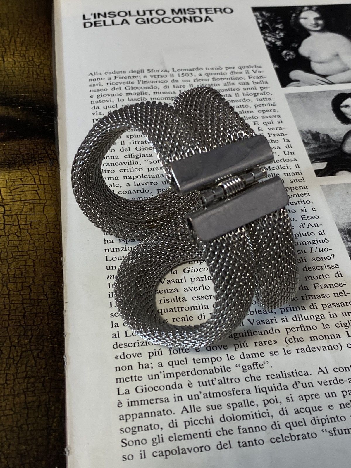 Hysteric Glamour Large Silver Mesh Twisted Statement Bangle Bracelet Size ONE SIZE - 4 Thumbnail