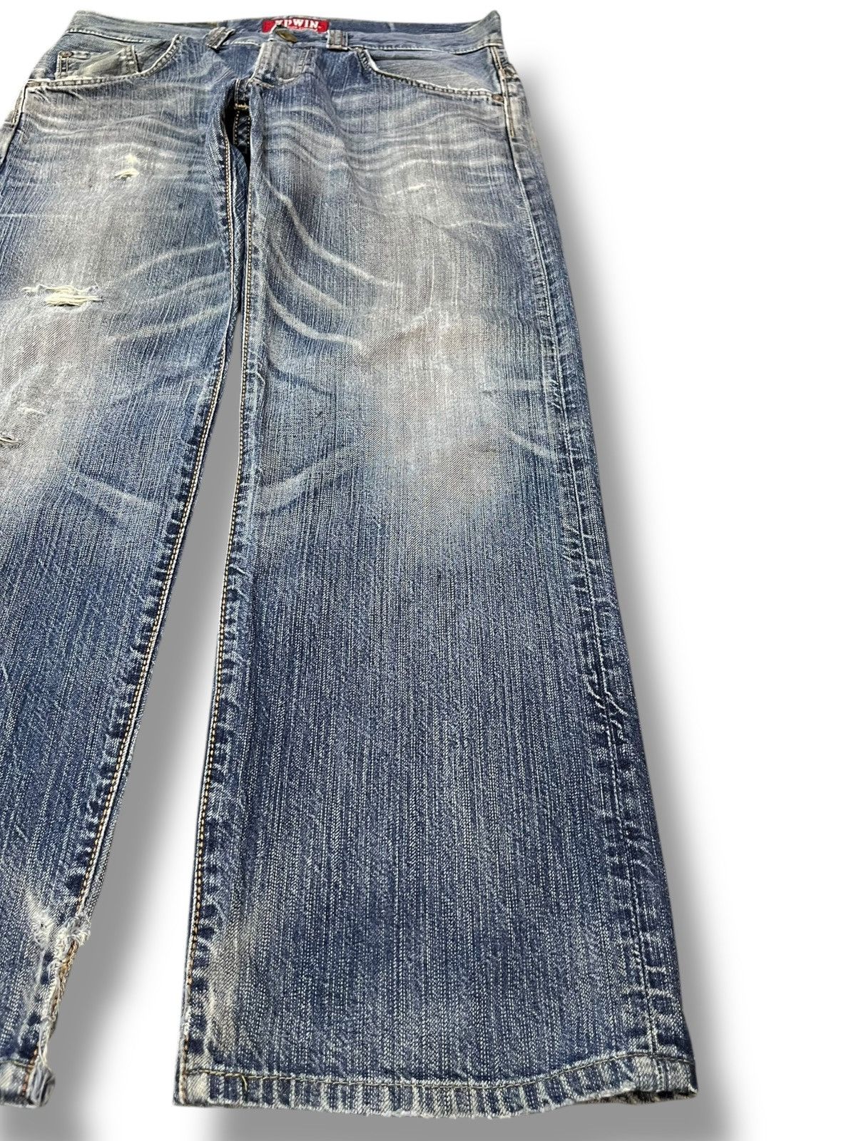 Edwin × Japanese Brand Vintage Edwin XV Baggy Ripped Grunge Denim Size US 32 / EU 48 - 4 Thumbnail