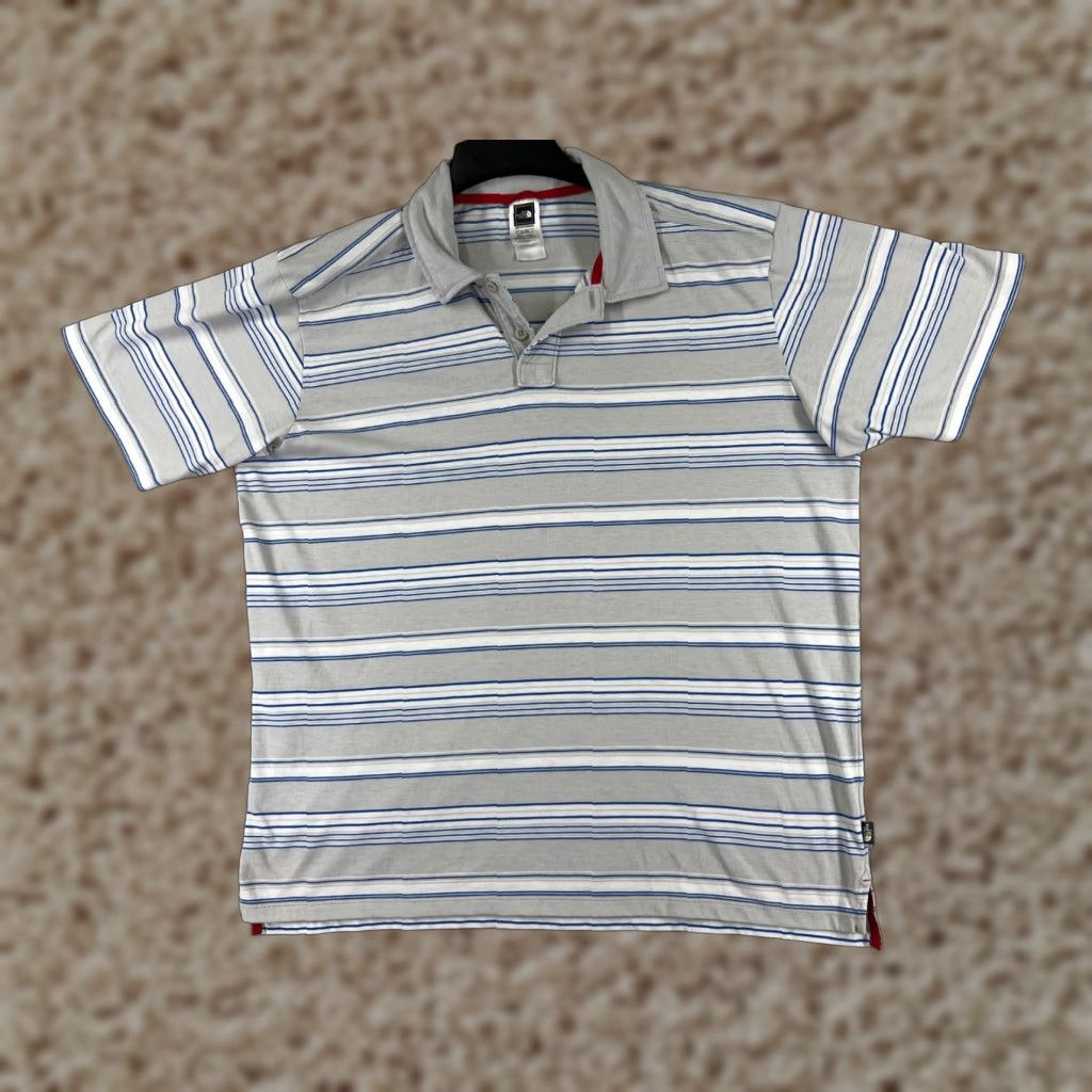 The North Face The North Face Polo Shirt Men XL Gray Stripe 100% Cotton Short Sleeve Golf Casual Size US XL / EU 56 / 4 - 1 Thumbnail