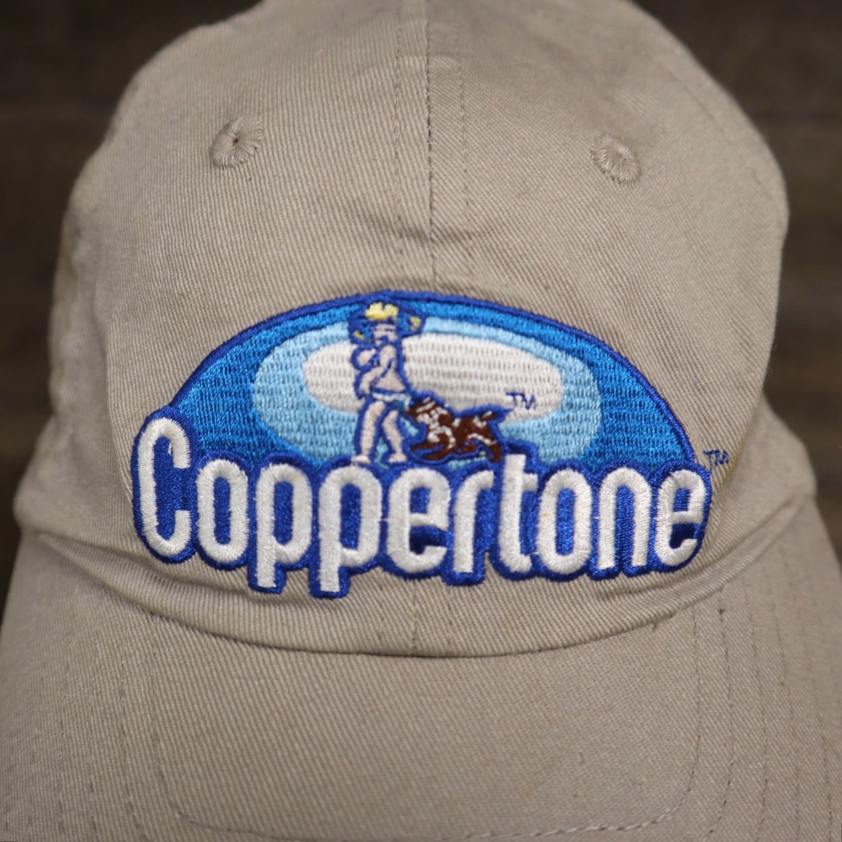Bally Coppertone Hat Ball Cap Adjustable Khaki Unisex Adults Coppertone Pattern Embroidered Casual Men’s Women’s Size ONE SIZE - 2 Thumbnail