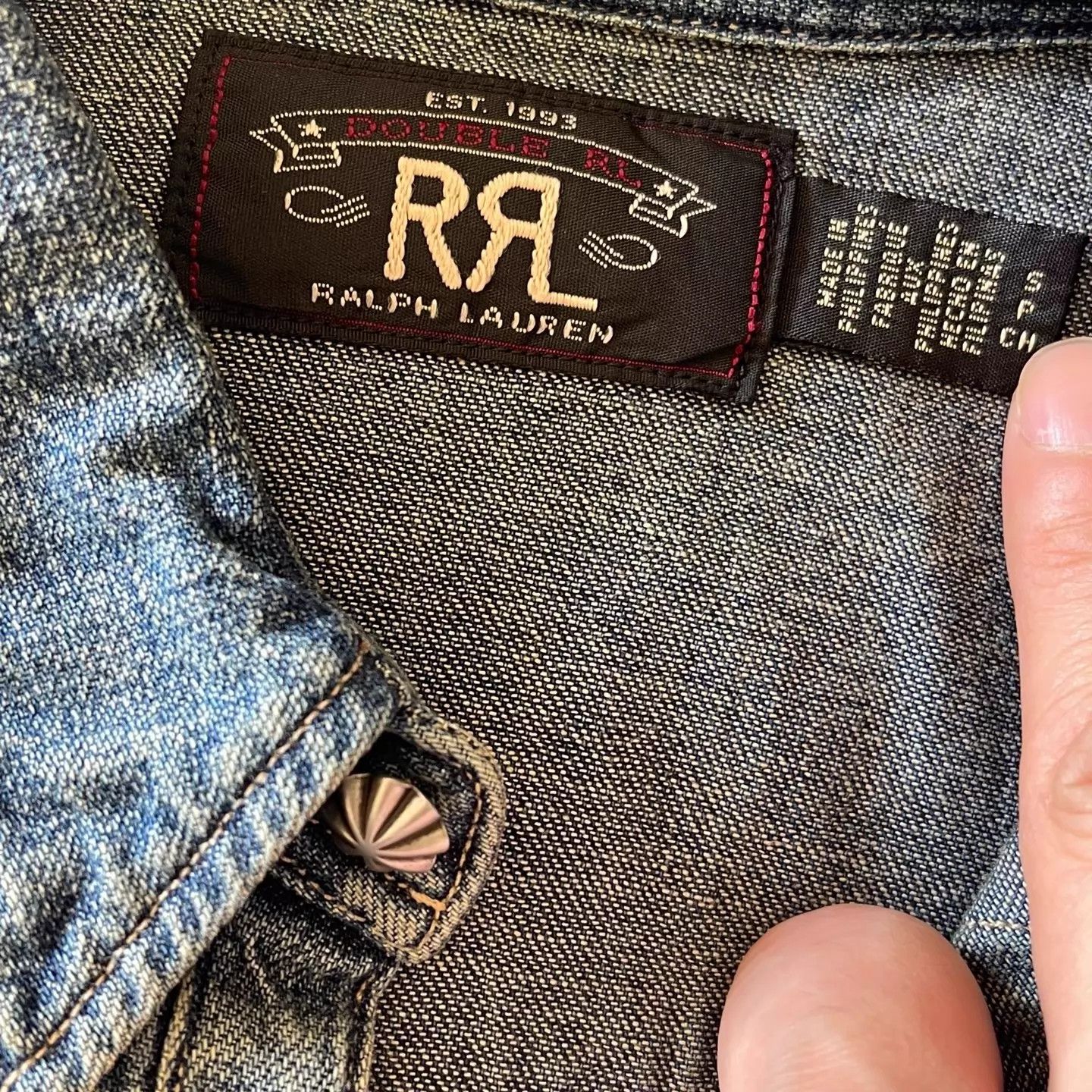 RRL Ralph Lauren RRL Thick Denim Shirt Nat Wash Bull Silver Snap S Size US S / EU 44-46 / 1 - 3 Thumbnail