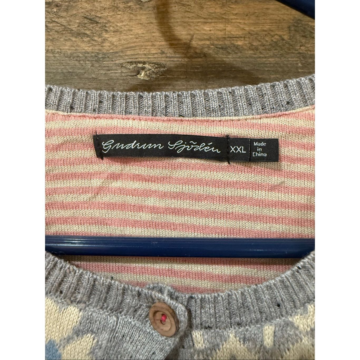 Guru Gudrun Sjödén "Edith" (Piaf) jacquard-knit cardigan sweater Size XXL / US 16-18 / IT 52-54 - 3 Thumbnail
