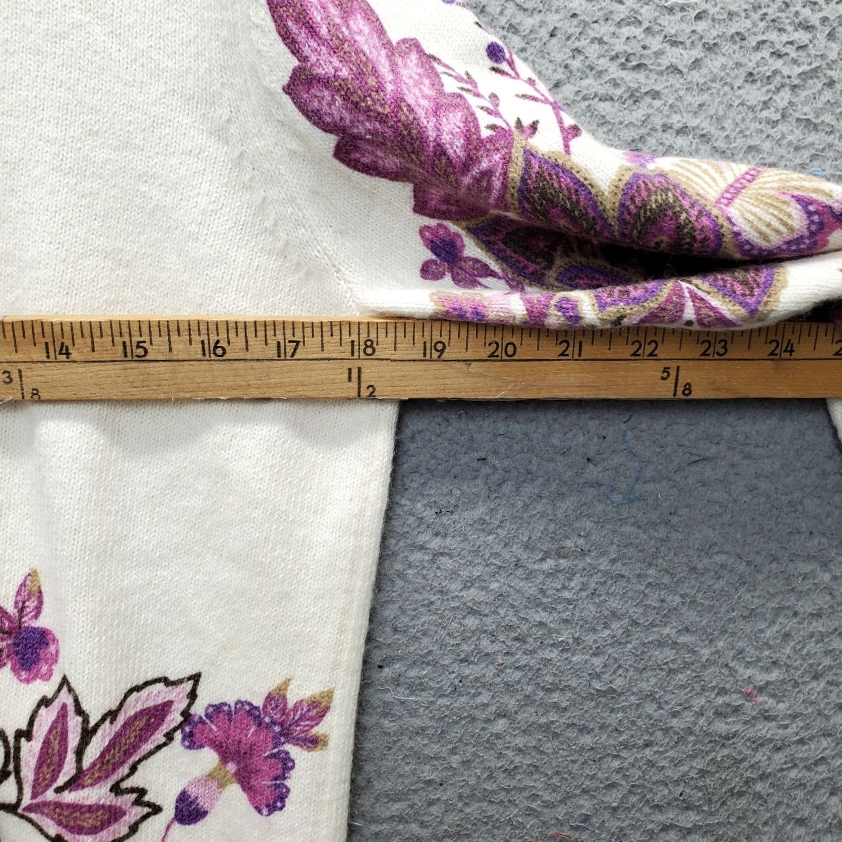 Loft LOFT Womens Size M Multicolor Floral Knit Raglan Sleeve Crew Neck Pullover Sweater Size M / US 6-8 / IT 42-44 - 4 Thumbnail