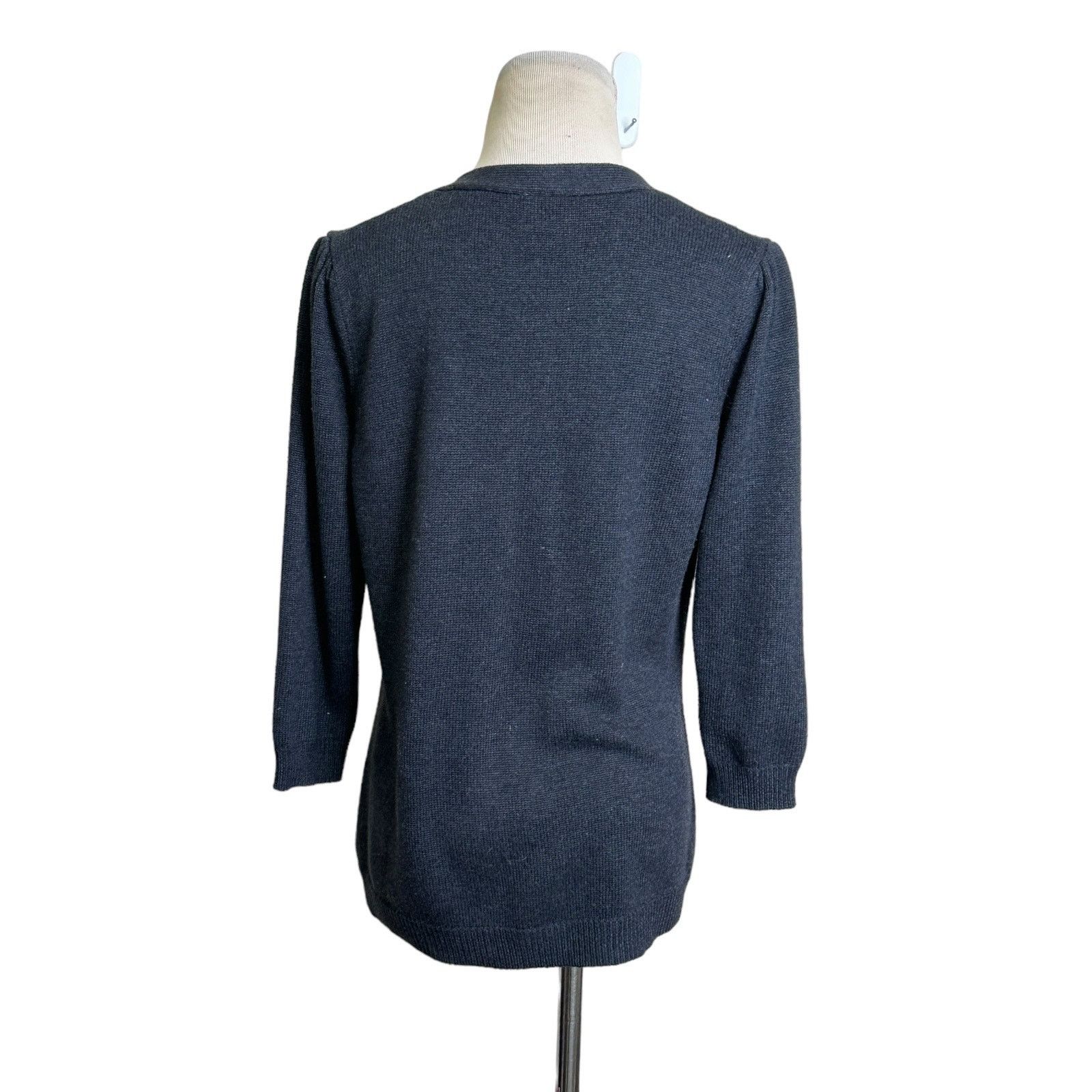 Ann Taylor Ann Taylor gray 3/4 sleeves buttoned cardigan size Large Size L / US 10 / IT 46 - 2 Thumbnail