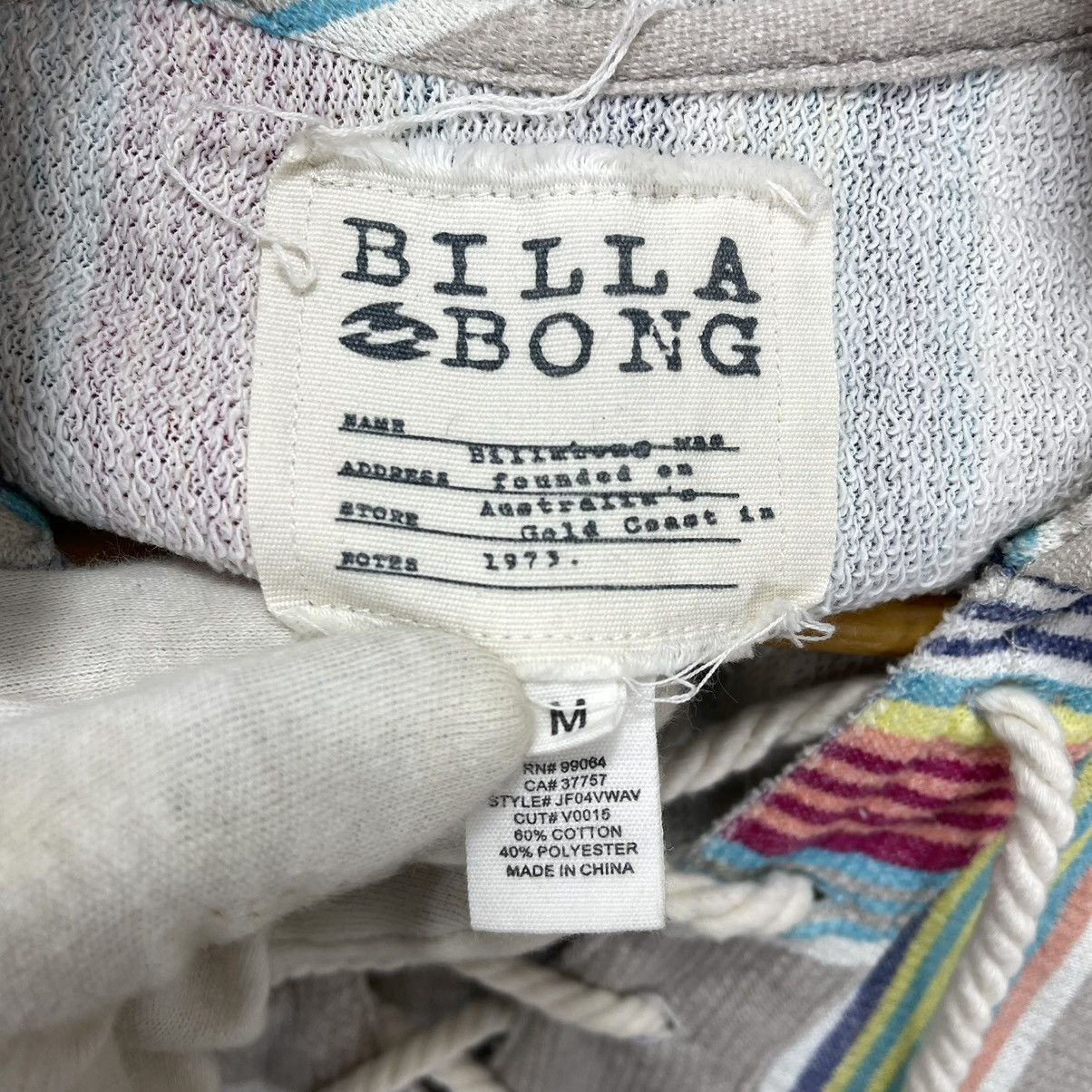 Billabong BILLABONG Multicolor Striped Hoodie #1921/10 Size US M / EU 48-50 / 2 - 6 Thumbnail