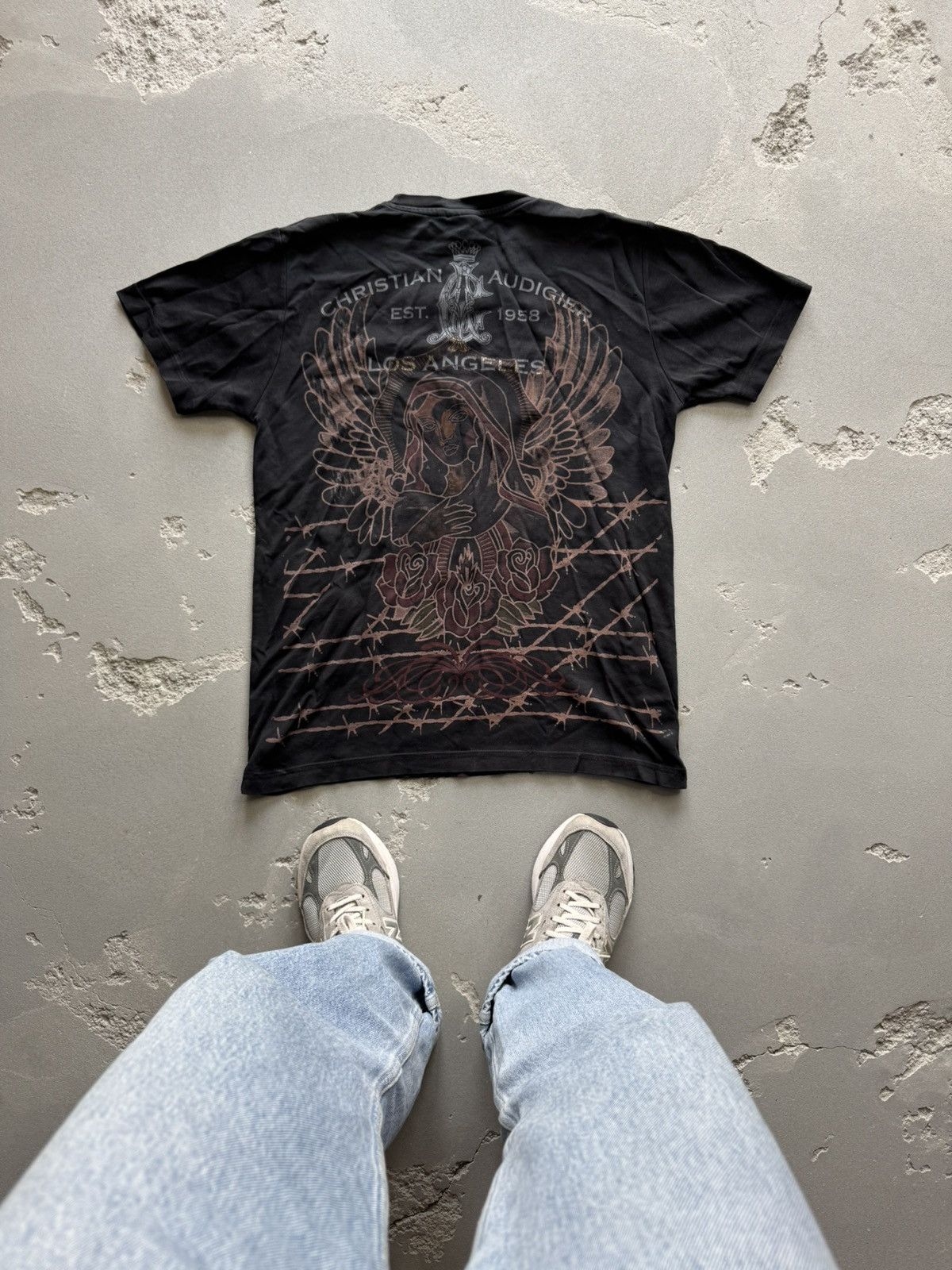Christian Audigier Christian Audigier Ed Hardy vintage Y2K T-Shirt Bless USA Size US L / EU 52-54 / 3 - 2 Thumbnail