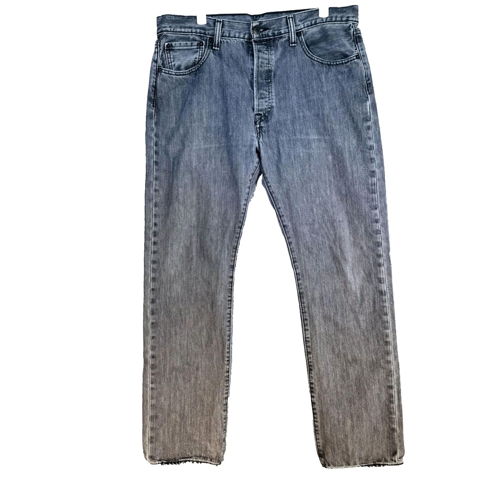Levi's Levi's 501 Jeans Mens Regular Straight Denim Button Fly Gray Medium Wash 34x31 Size US 34 / EU 50 - 5 Thumbnail