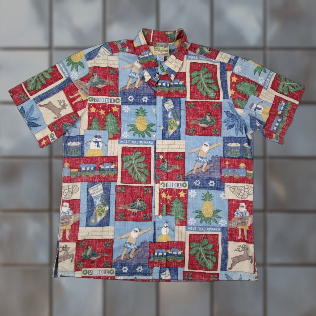 Reyn Spooner VINTAGE Reyn Spooner Mele Kalikimaka Shirt Mens 2XL Christmas Aloha Hawaii 2001 Size US XXL / EU 58 / 5 - 1 Thumbnail