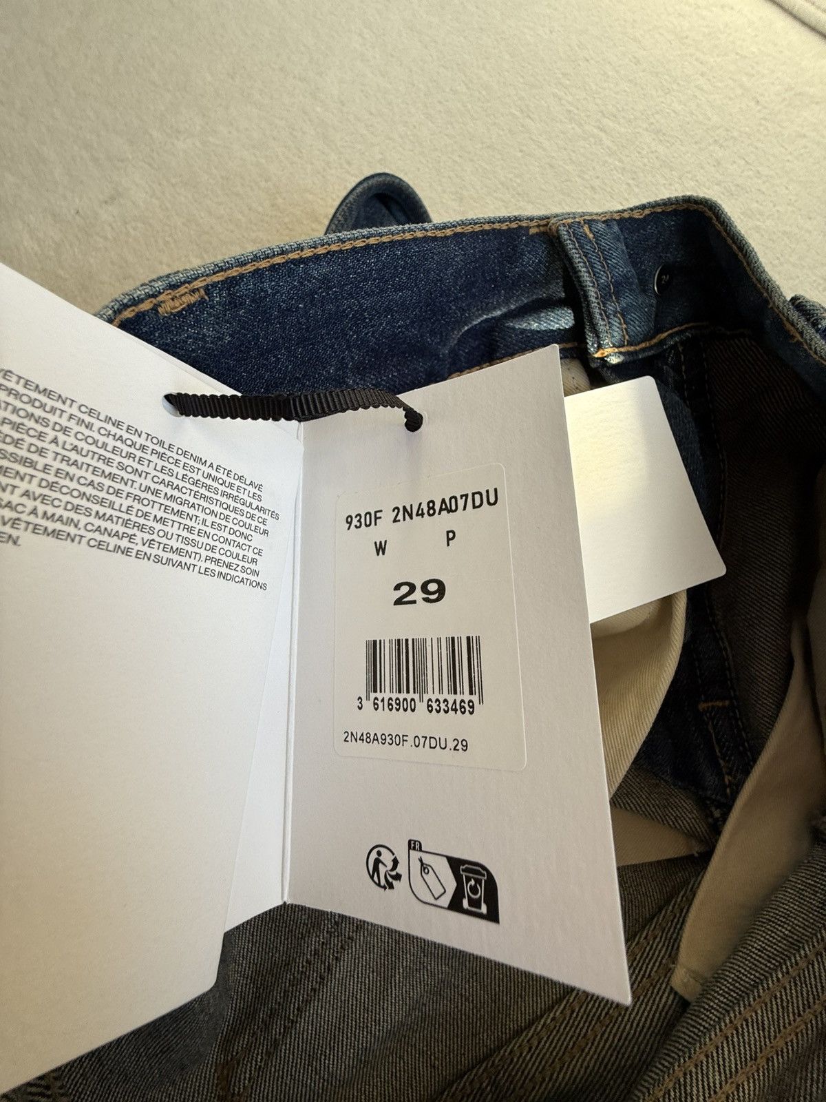 Celine Celine Hedi Slimane Dark union wash Francoise jeans 29 $1200 Size US 29 - 22 Thumbnail