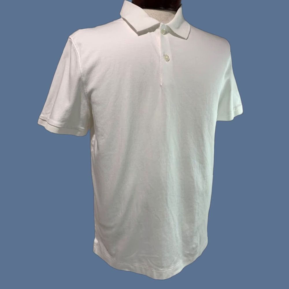 Banana Republic VINTAGE Banana Republic Polo White Short Sleeve Shirt Golf Shirt Luxury Touch Performance L Mens Large White Chest 19.5 Length 25.5 100% Cotton Size US L / EU 52-54 / 3 - 1 Thumbnail