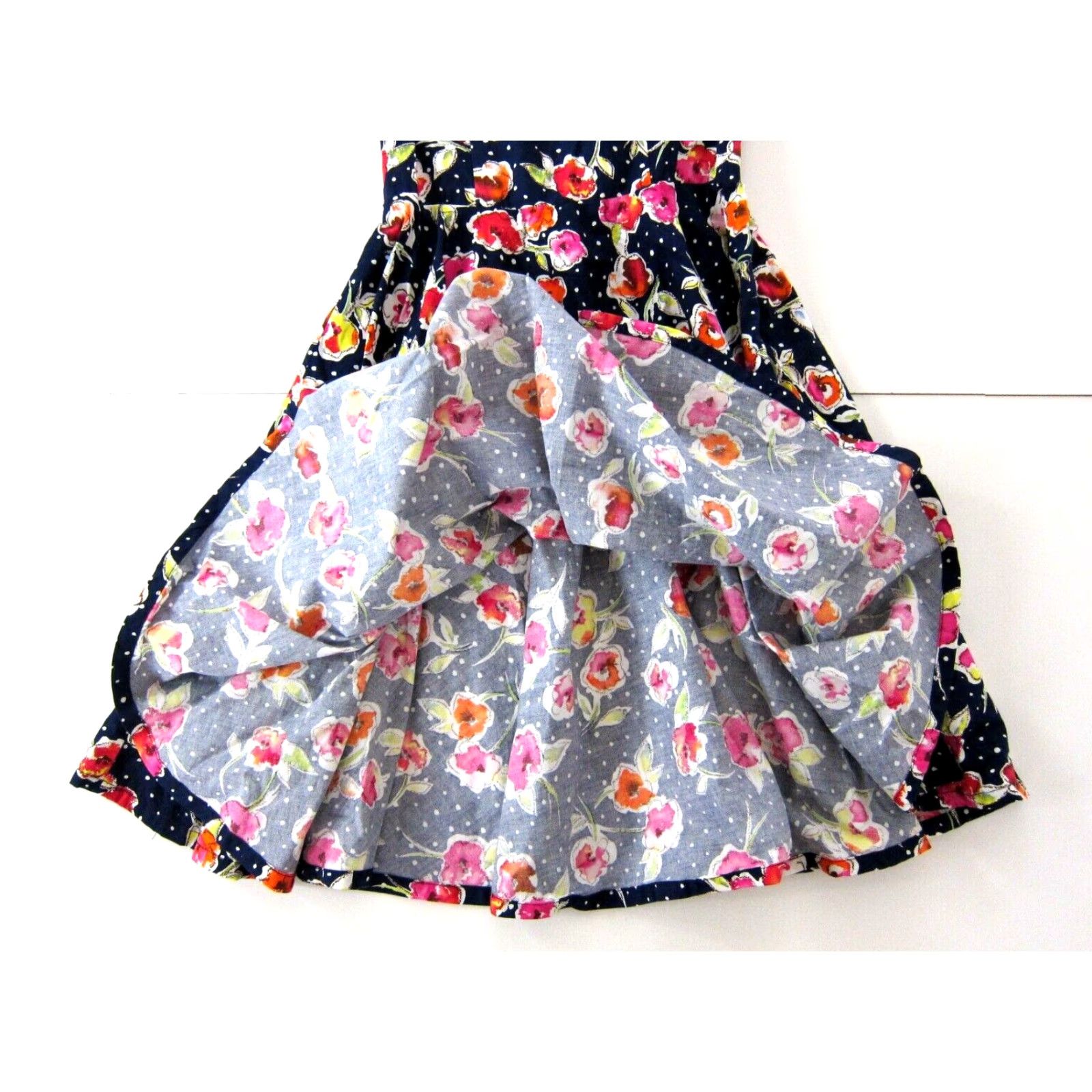 Vintage VINTAGE Lady Mayra Blue Pink Yellow Floral 60's Mod Cotton Halter Tank Sun Dress Women M Size M / US 6-8 / IT 42-44 - 7 Thumbnail