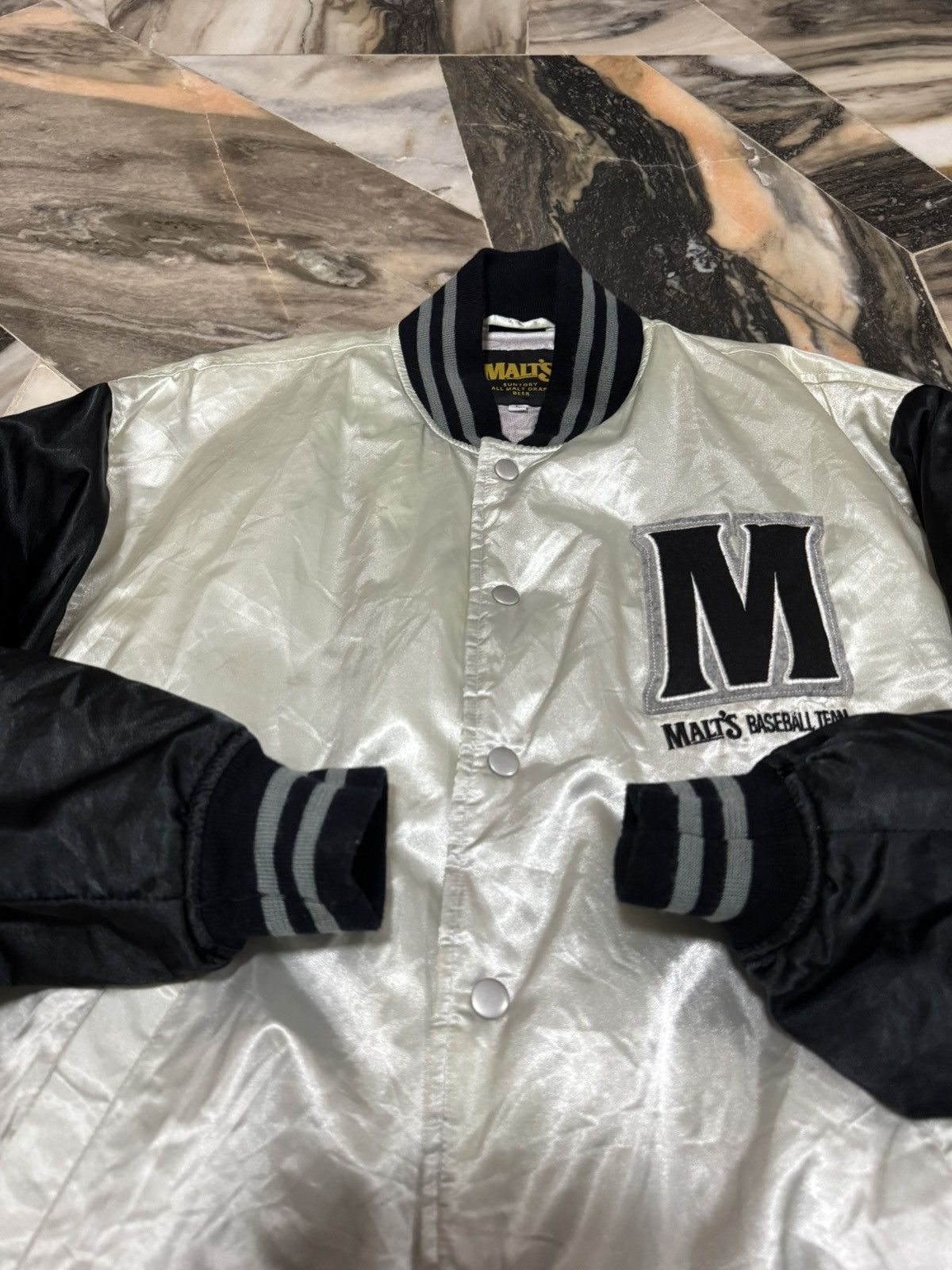 Japanese Brand Japan JDM Suntory Malts Baseball Team Stadium Varsity Jacket Size US L / EU 52-54 / 3 - 6 Thumbnail