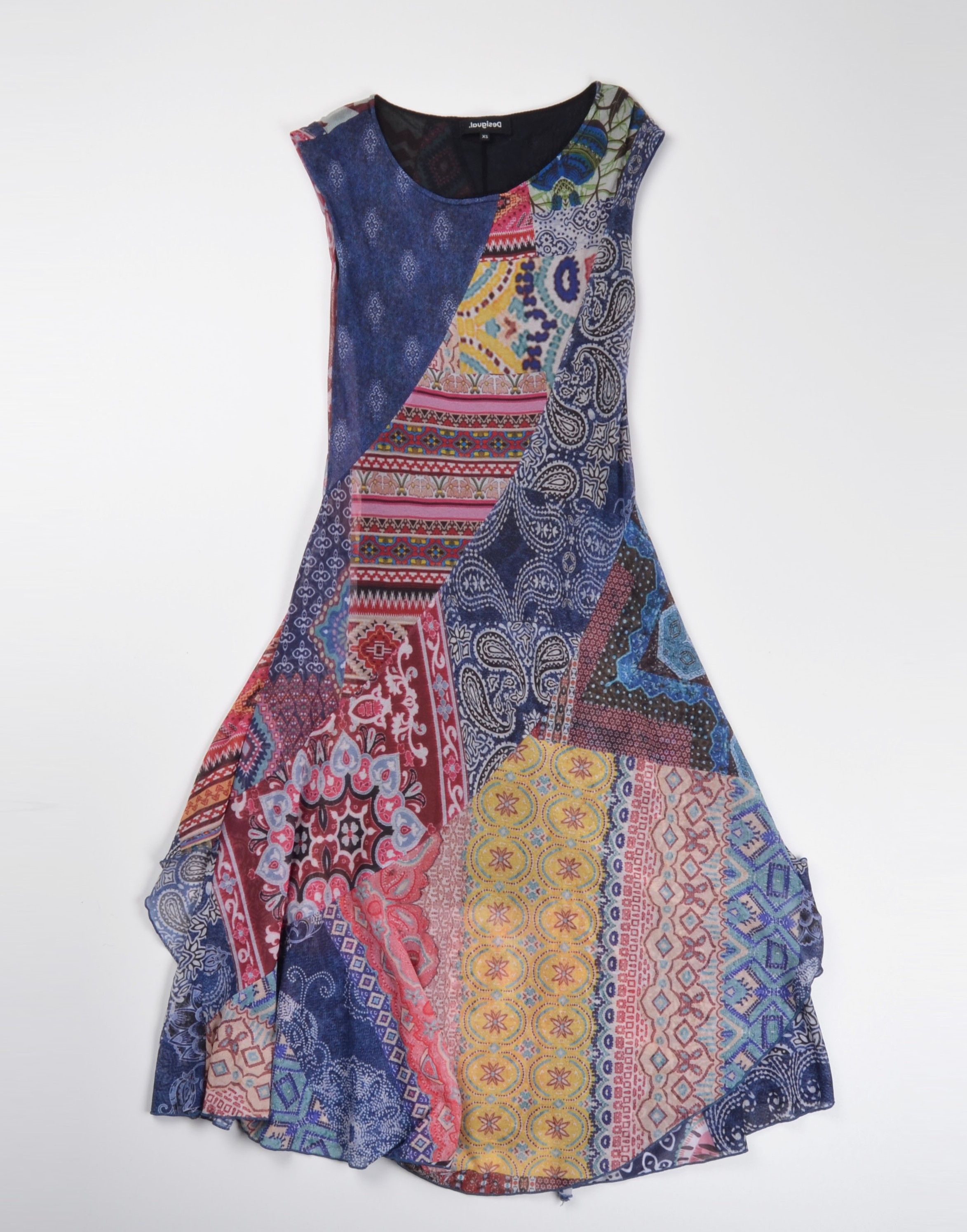 Desigual Vintage Desigual Y2K Boho Fairy Patchwork Mesh Dress Size XS / US 0-2 / IT 36-38 - 4 Thumbnail