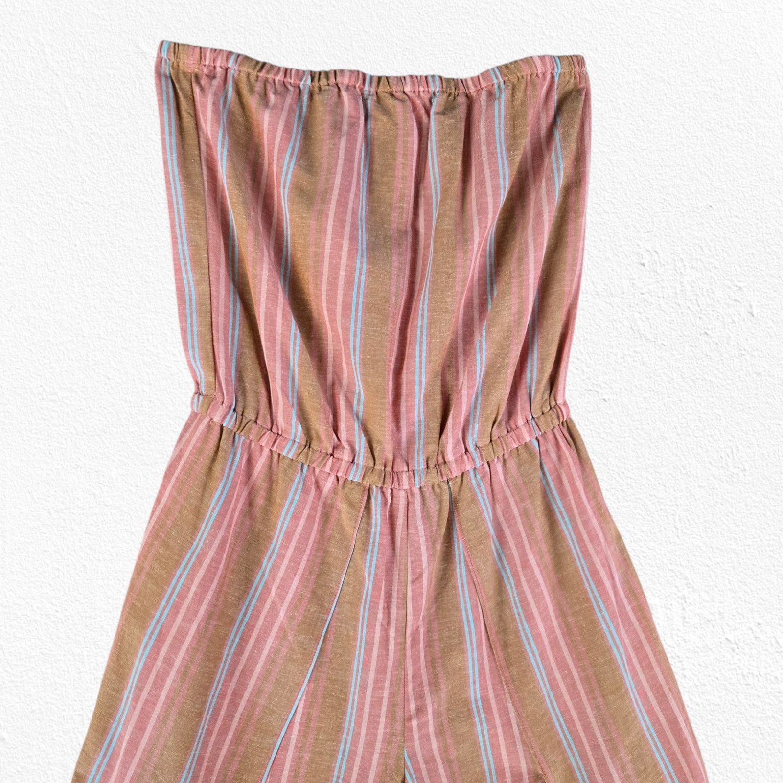 Drew Drew Strapless Striped Linen Blend Wide Leg Jumpsuit Size XS Size 26" / US 2 / IT 38 - 5 Thumbnail