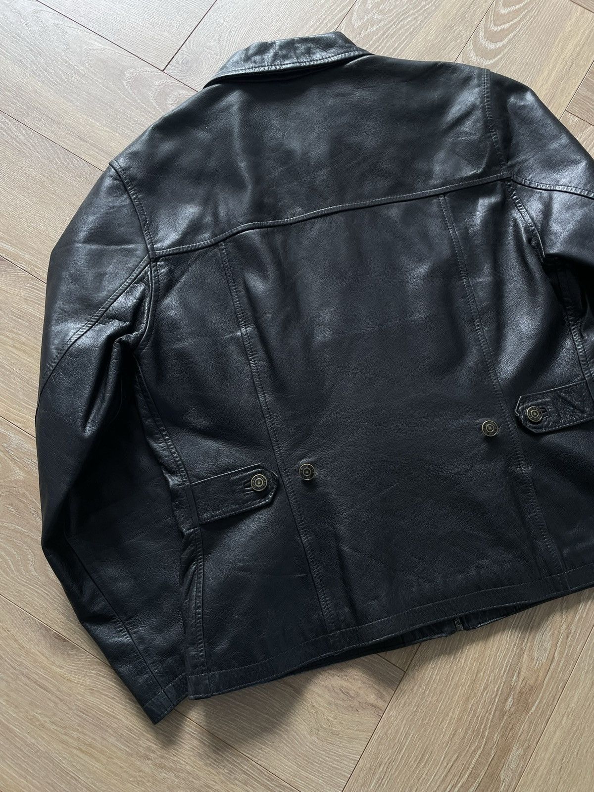 Vintage Vintage Y2k Black Leather Oversize Bomber Jacket Avant Garde Size US M / EU 48-50 / 2 - 8 Thumbnail