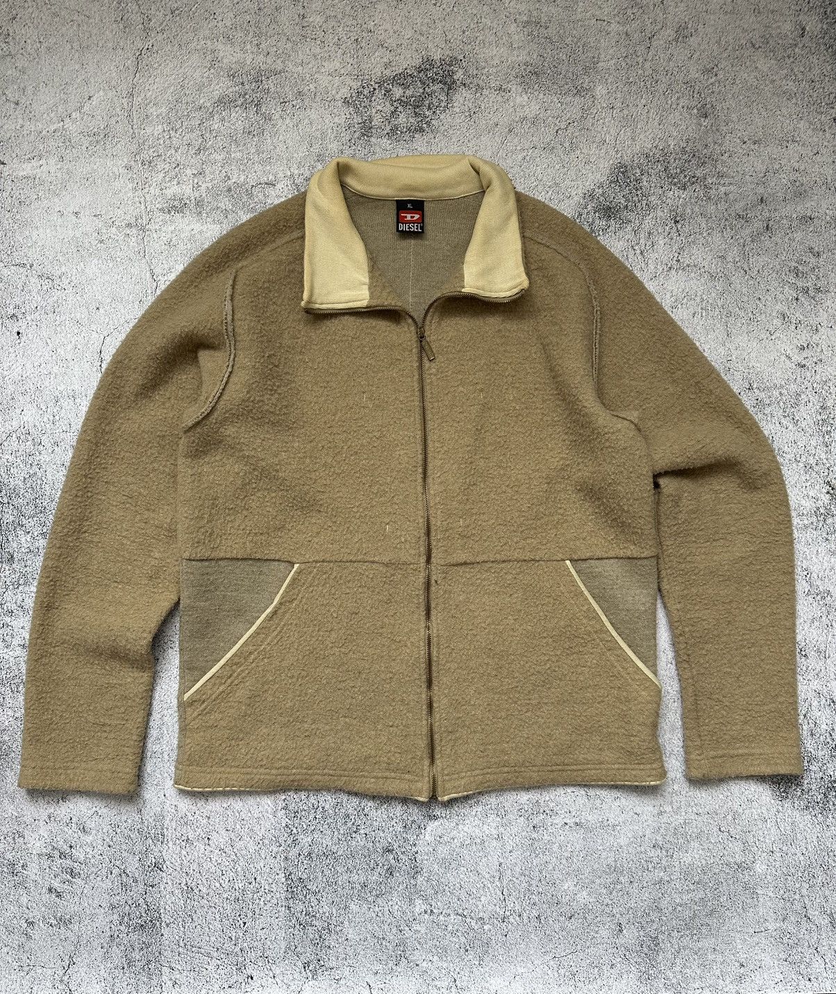 Vintage Diesel Wool Zip Sweatshirt Y2K