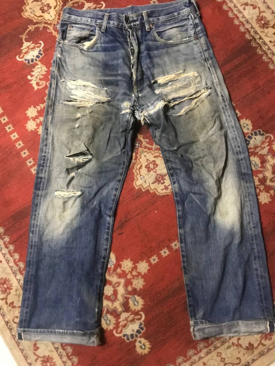 Levi's Vintage Selvedge Levi’s Big E 702xx Distressed Denim Size US 31 - 2 Thumbnail