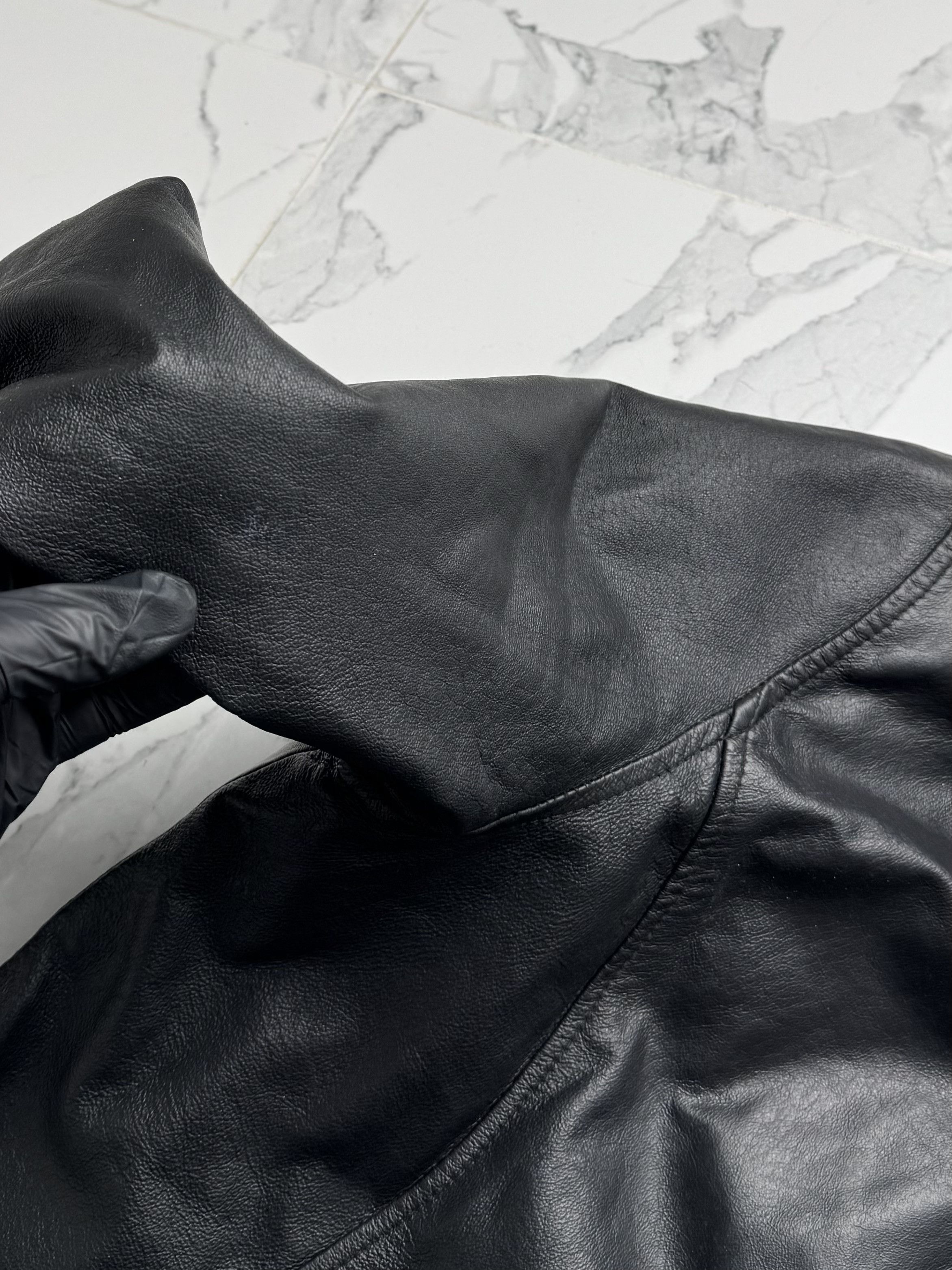 Japanese Brand Y2K Black Leather Jacket Mens Zip Up Classic Minimal Coat Size US M / EU 48-50 / 2 - 6 Thumbnail