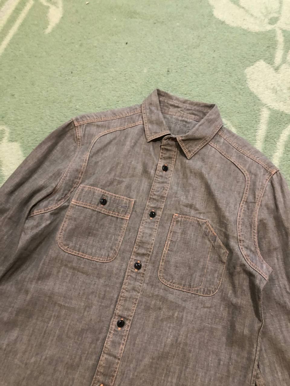 Allsaints Vintage denim Shirt Allsaints crazy Y2K streetwear Size US S / EU 44-46 / 1 - 11 Thumbnail