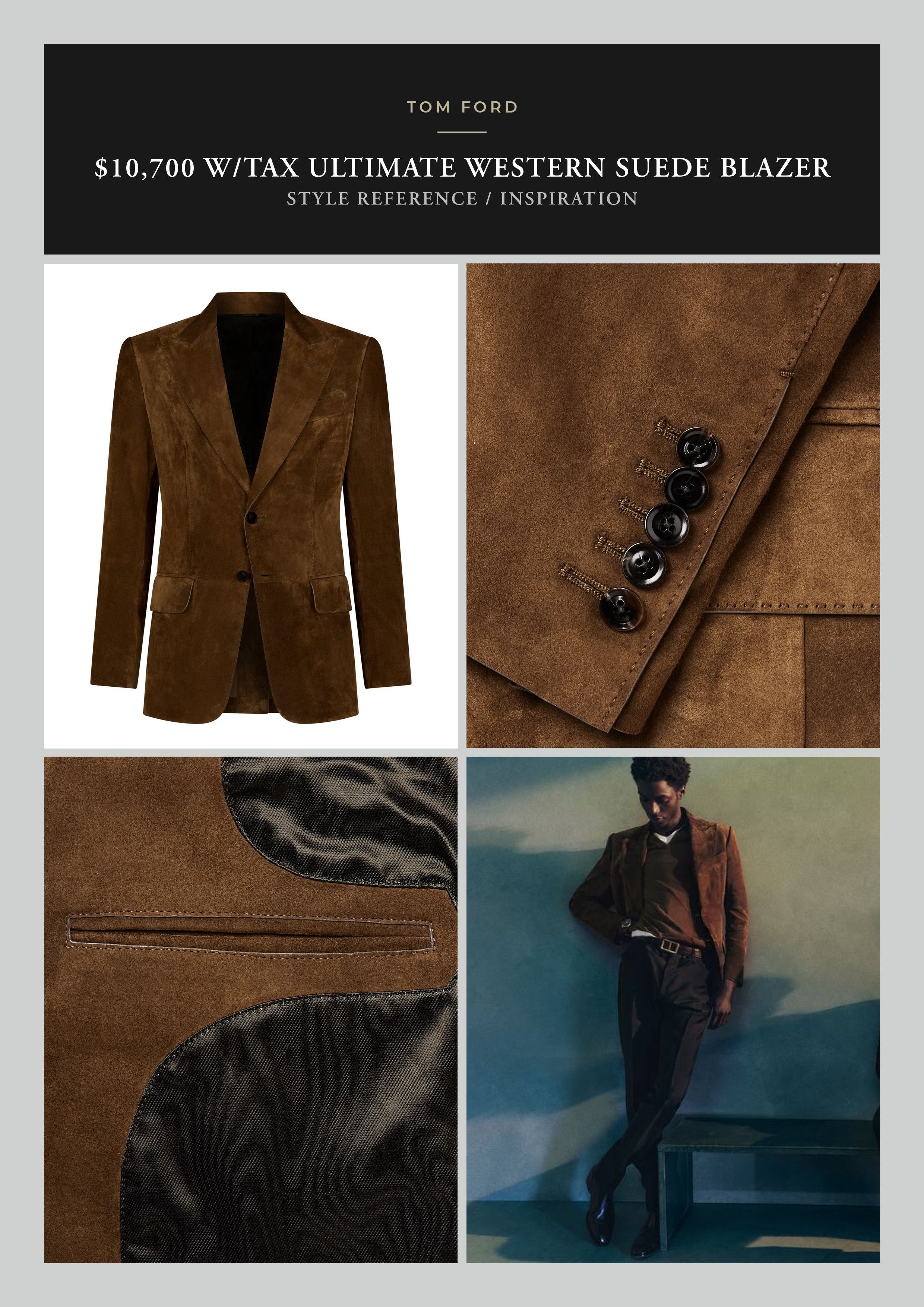 Tom Ford Ultimate Rare $10,700 w/tax TOM FORDSuede Blazer, Tom's Fave Size US L / EU 52-54 / 3 - 12 Thumbnail